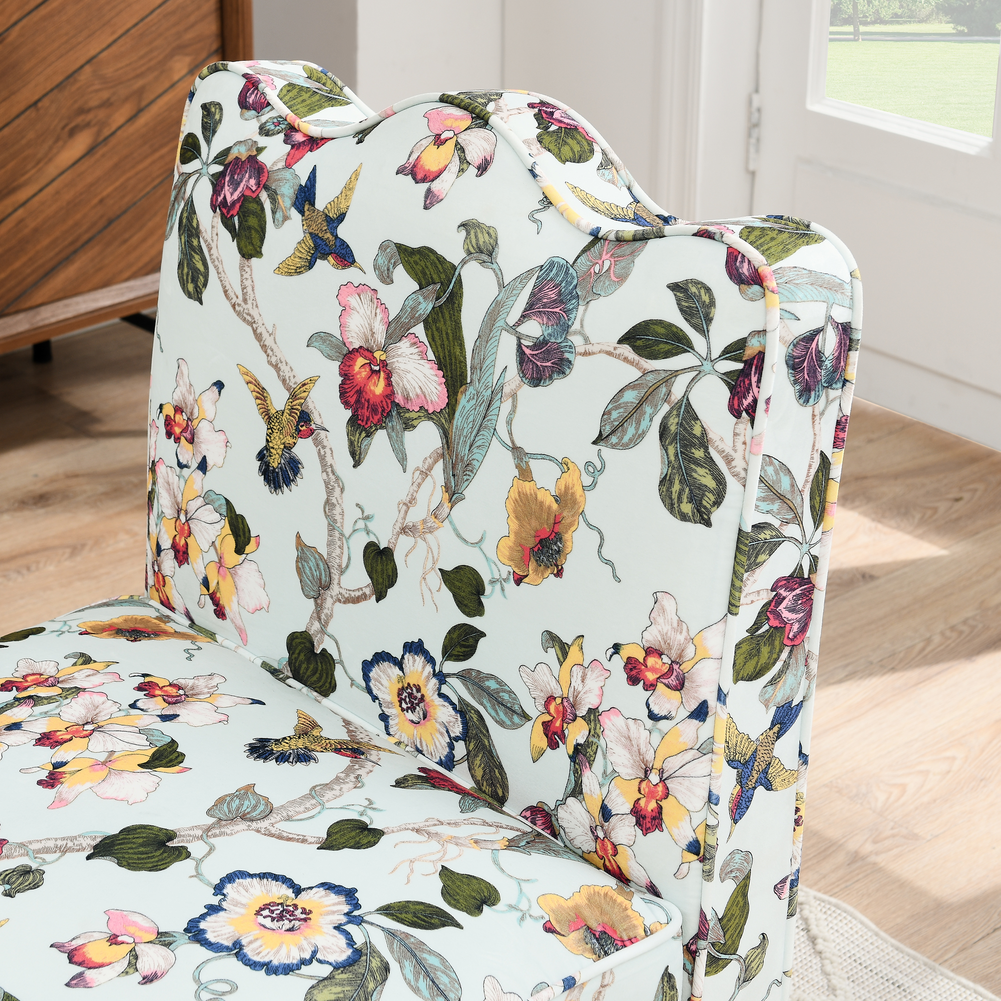 Flannel single dining chair with soft seat cushion and backrest, no armrests, matching pillow can be used as waist cushion, this dining chair can be used in the living room - RED - Image 4