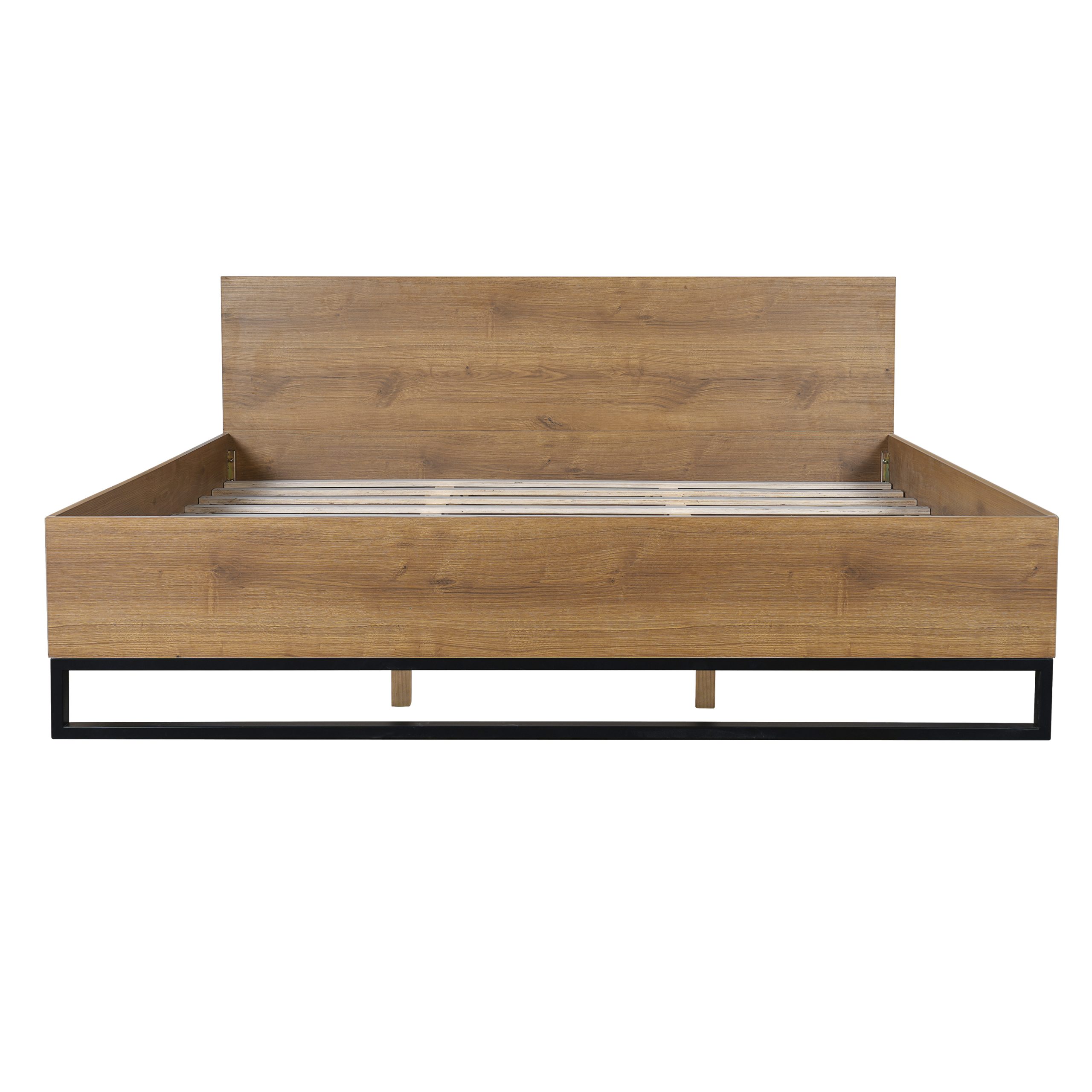 ENGINEERED WOOD BED FRAME KING SIZE,NATURAL & BLACK COLOR - Image 4