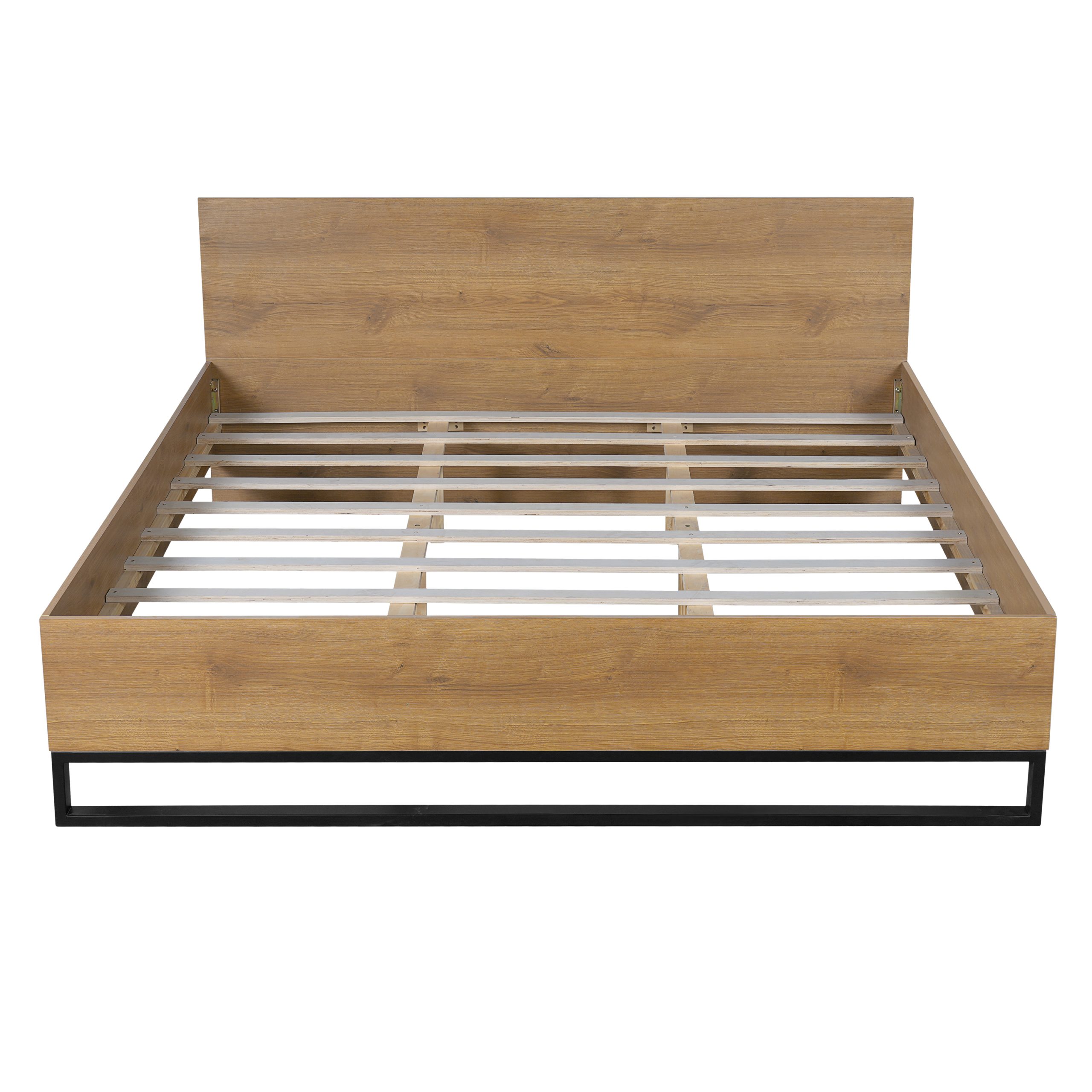 ENGINEERED WOOD BED FRAME KING SIZE,NATURAL & BLACK COLOR - Image 6