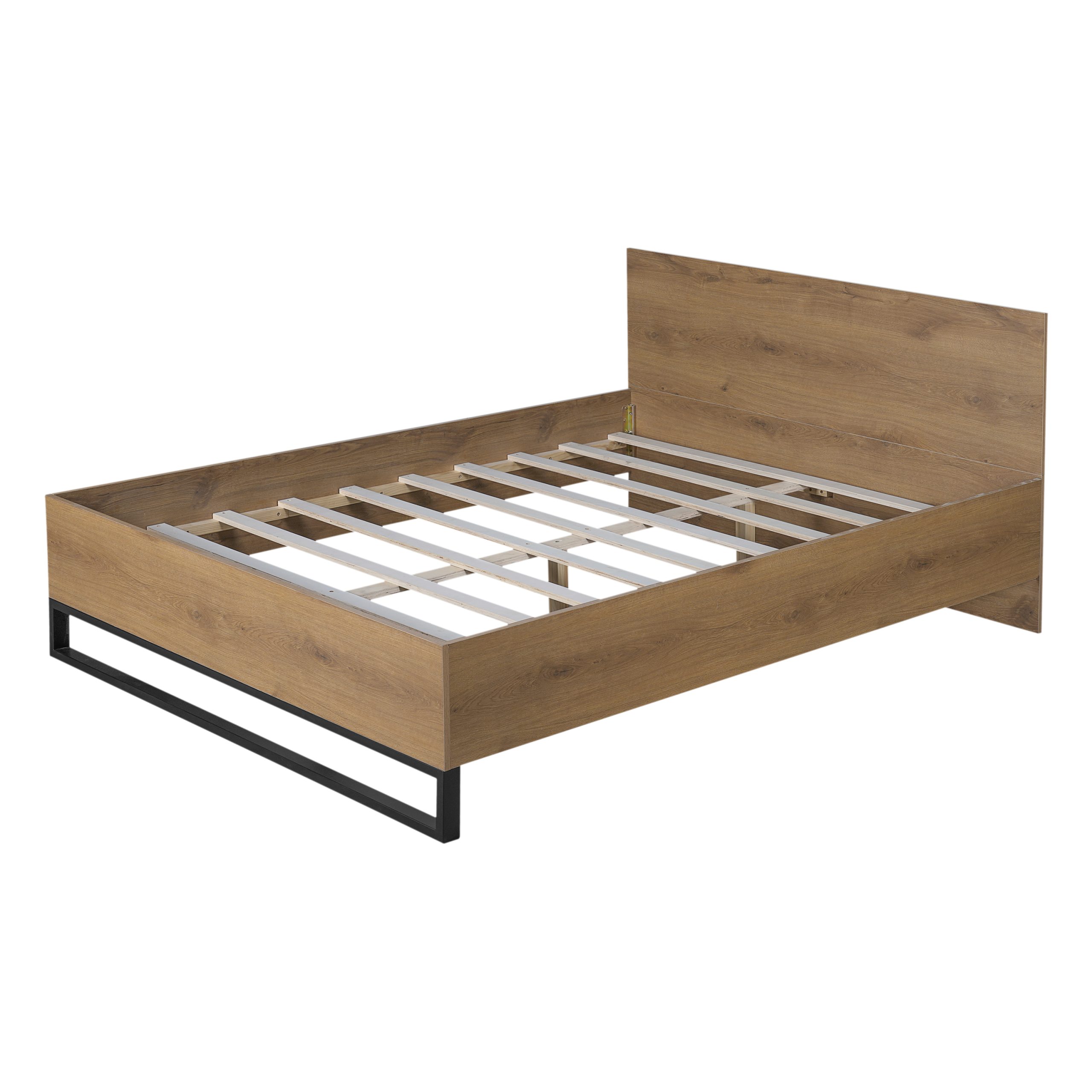 ENGINEERED WOOD BED FRAME QUEEN SIZE,NATURAL & BLACK COLOR - Image 6