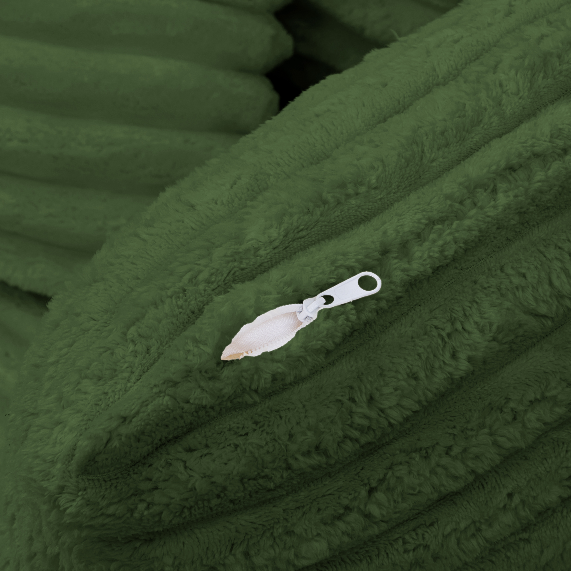 Living Room Compressed Chaise Lounge Foam Sofa bed, Fluffy Corduroy Upholstered Cloud Couch with Deep Seat, Green - Image 4
