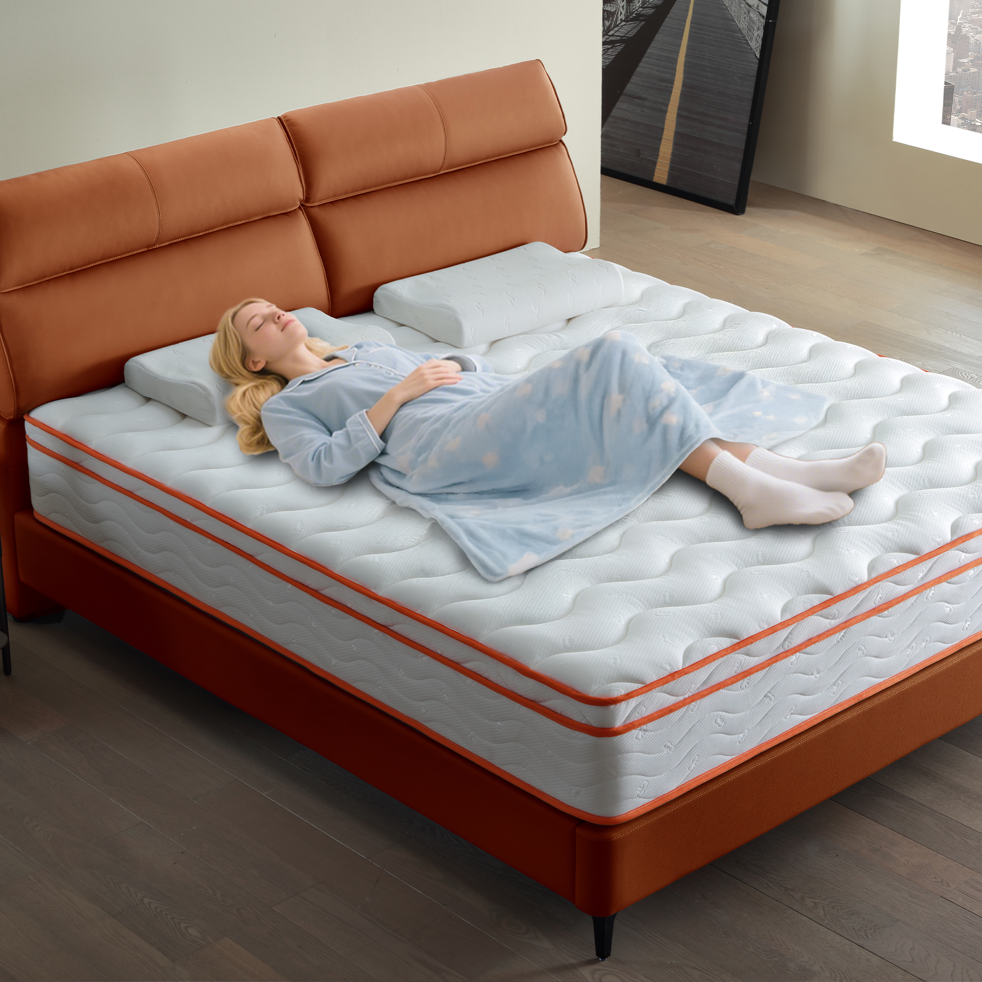 10 inch Hybrid Mattress in a Box,Individual Pocket coil, Medium Firm, Memory Foam Mattress with CertiPUR-US Certified Foam - Image 6