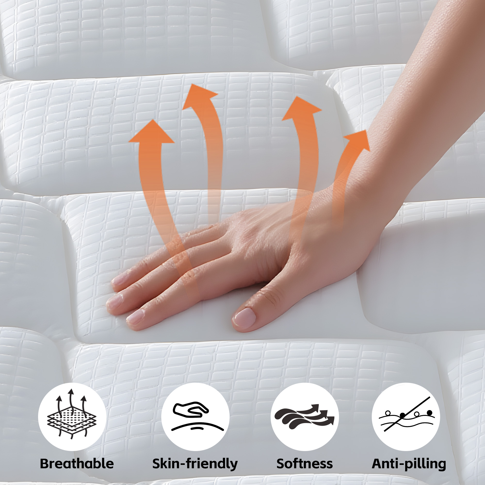 12 inch Hybrid Mattress in a Box,Individual Pocket coil, Medium Firm, Memory Foam Mattress - Image 3