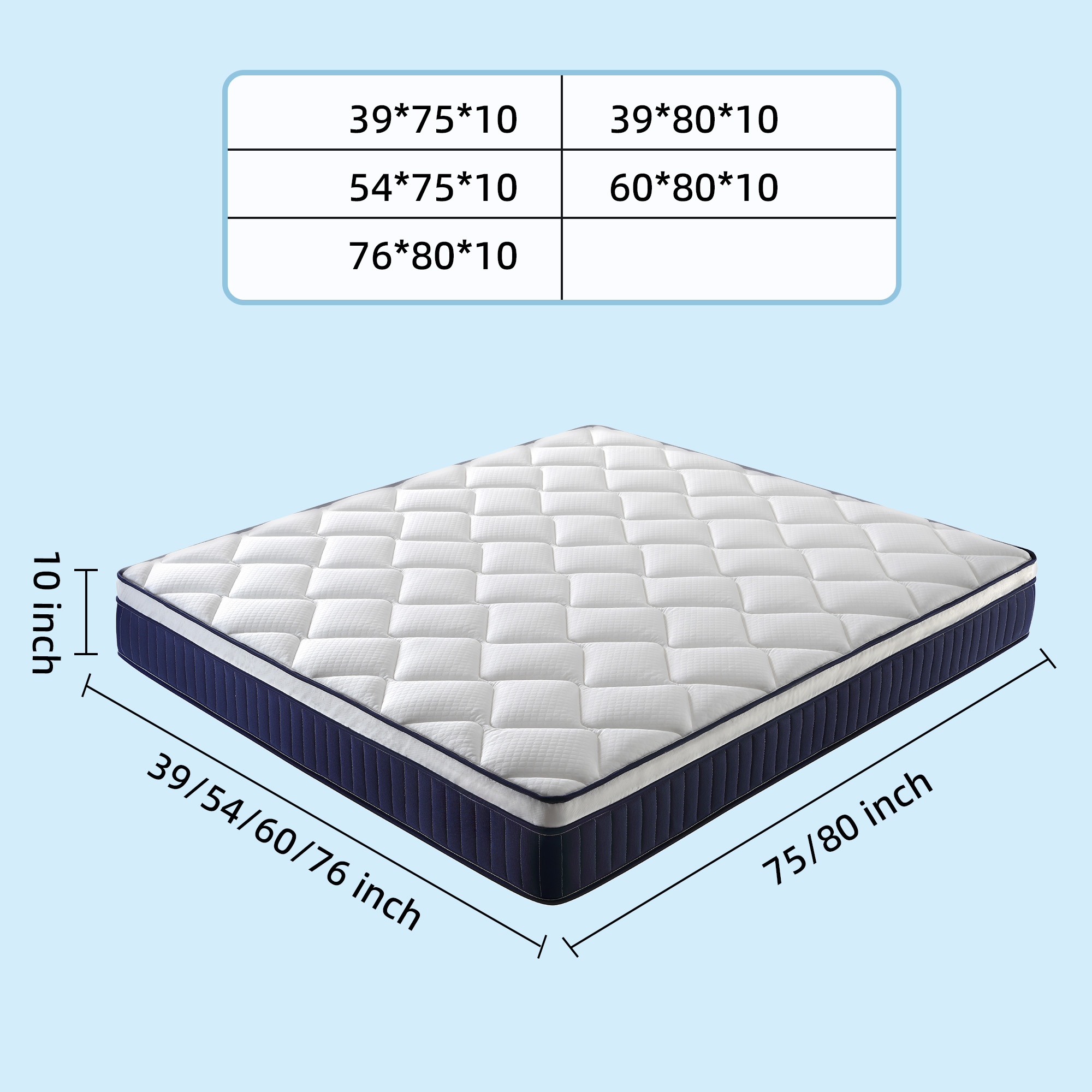 Cool 10 Inch Plush Gel Memory Foam Pocket Spring Hybrid Mattress In A Box With Certipur-US Certified Memory Foam - Image 2