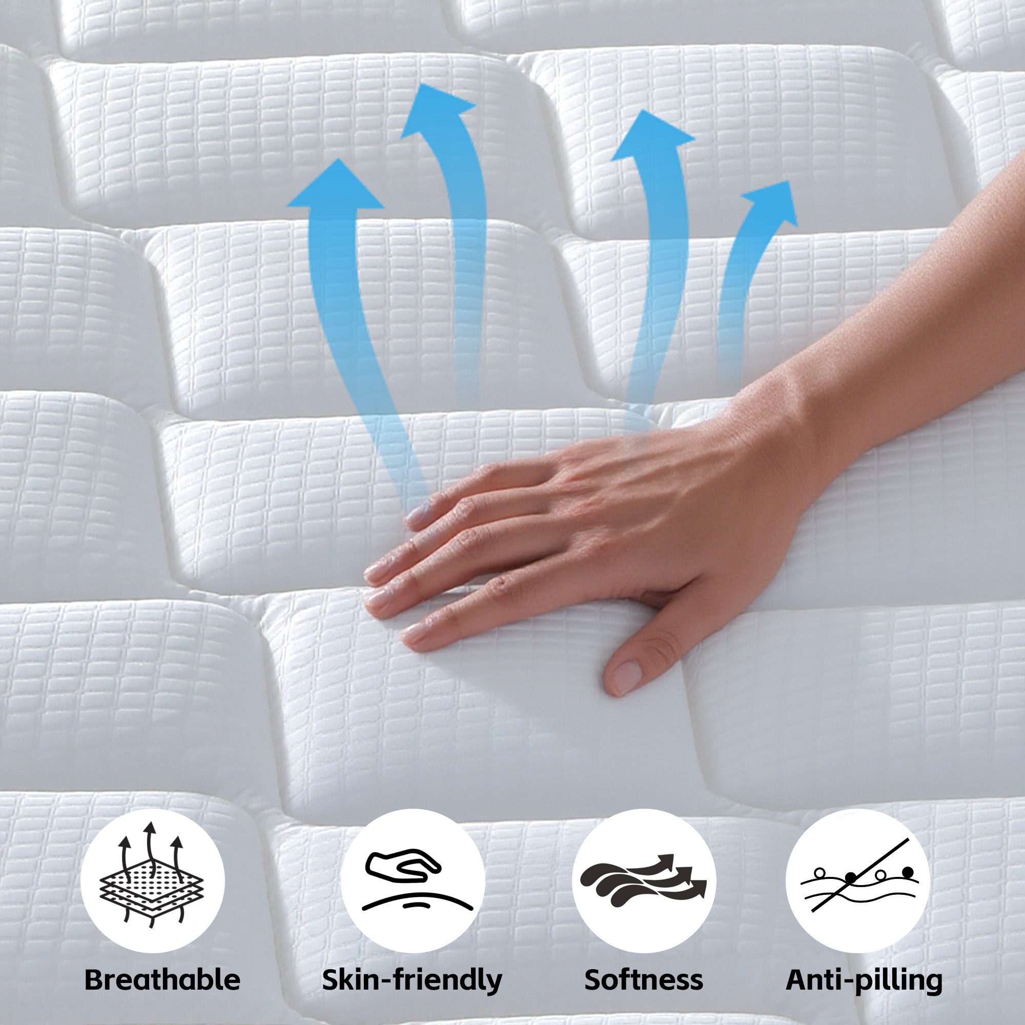 Cool 10 Inch Plush Gel Memory Foam Pocket Spring Hybrid Mattress In A Box With Certipur-US Certified Memory Foam - Image 3
