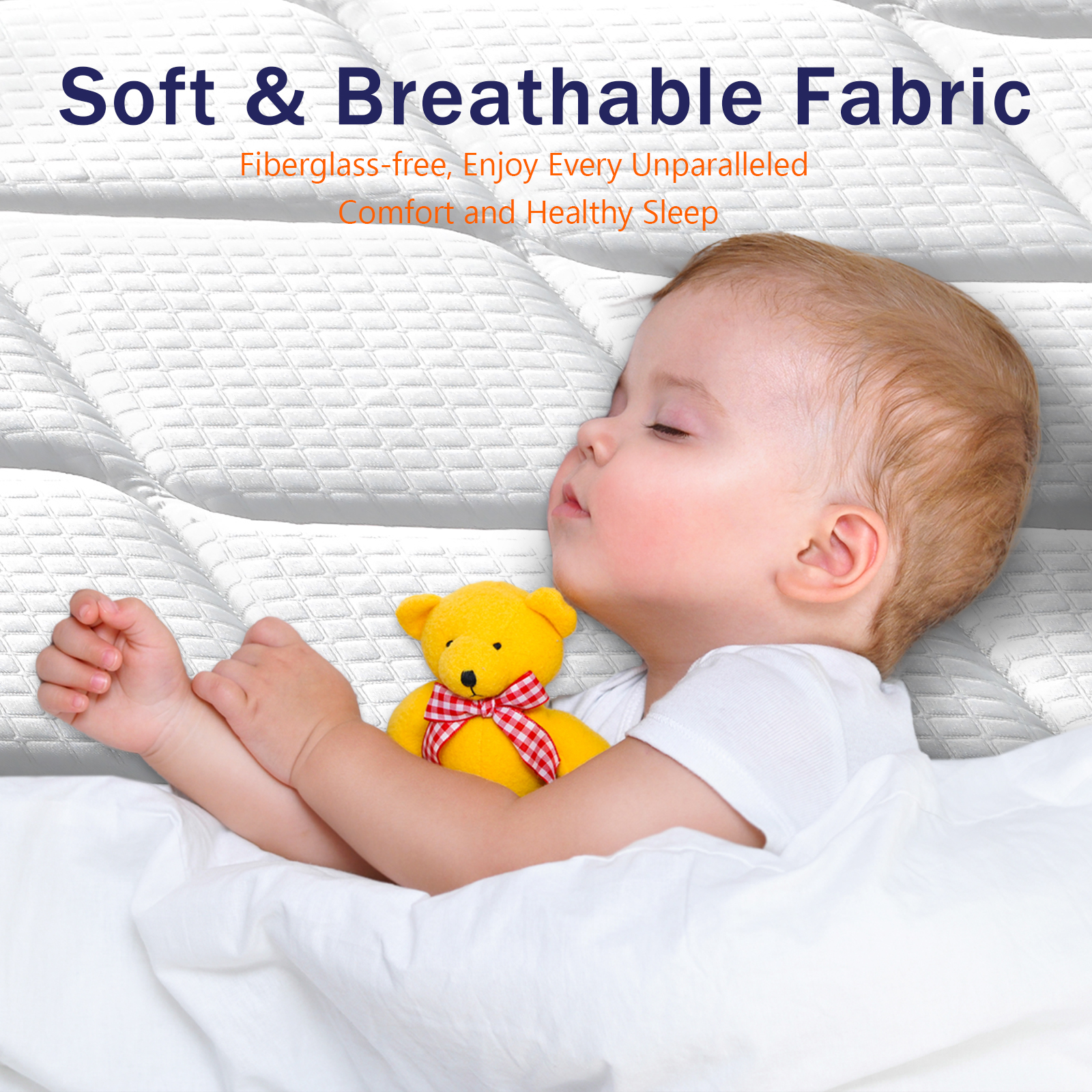 Twin Mattress 6 Inch, Twin Size Mattresses Hybrid Innerspring Mattress in a Box, Twin Foam Spring Mattress with Motion Isolation & Pressure Relief for Twin Bed Frames, Medium Soft, White+Blue - Image 6