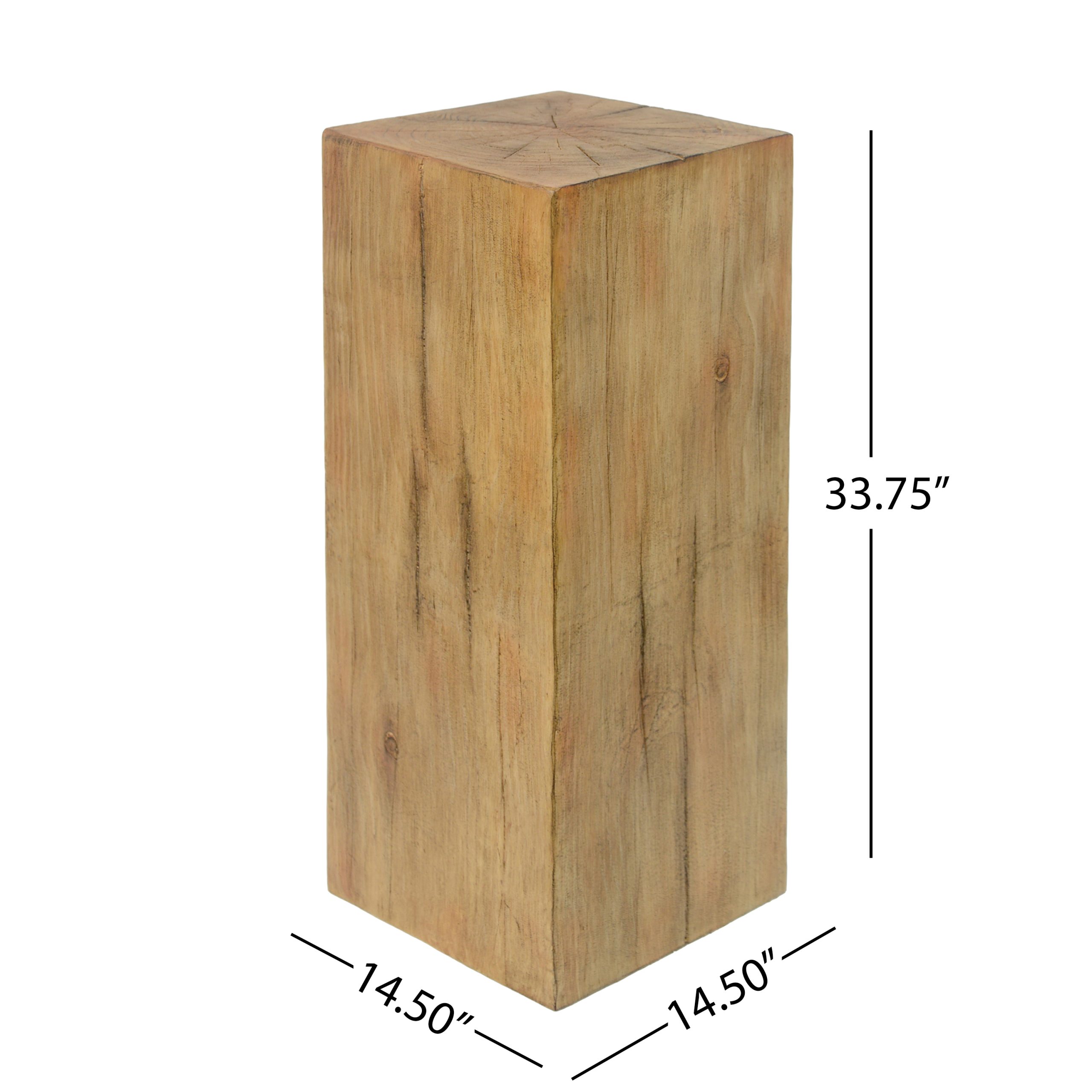 Retro natural style Side Table Set ,Stackable End Tables,Square-Column MGO Side Table for for Living Room, Bedroom, Office, Natural Color - Image 3