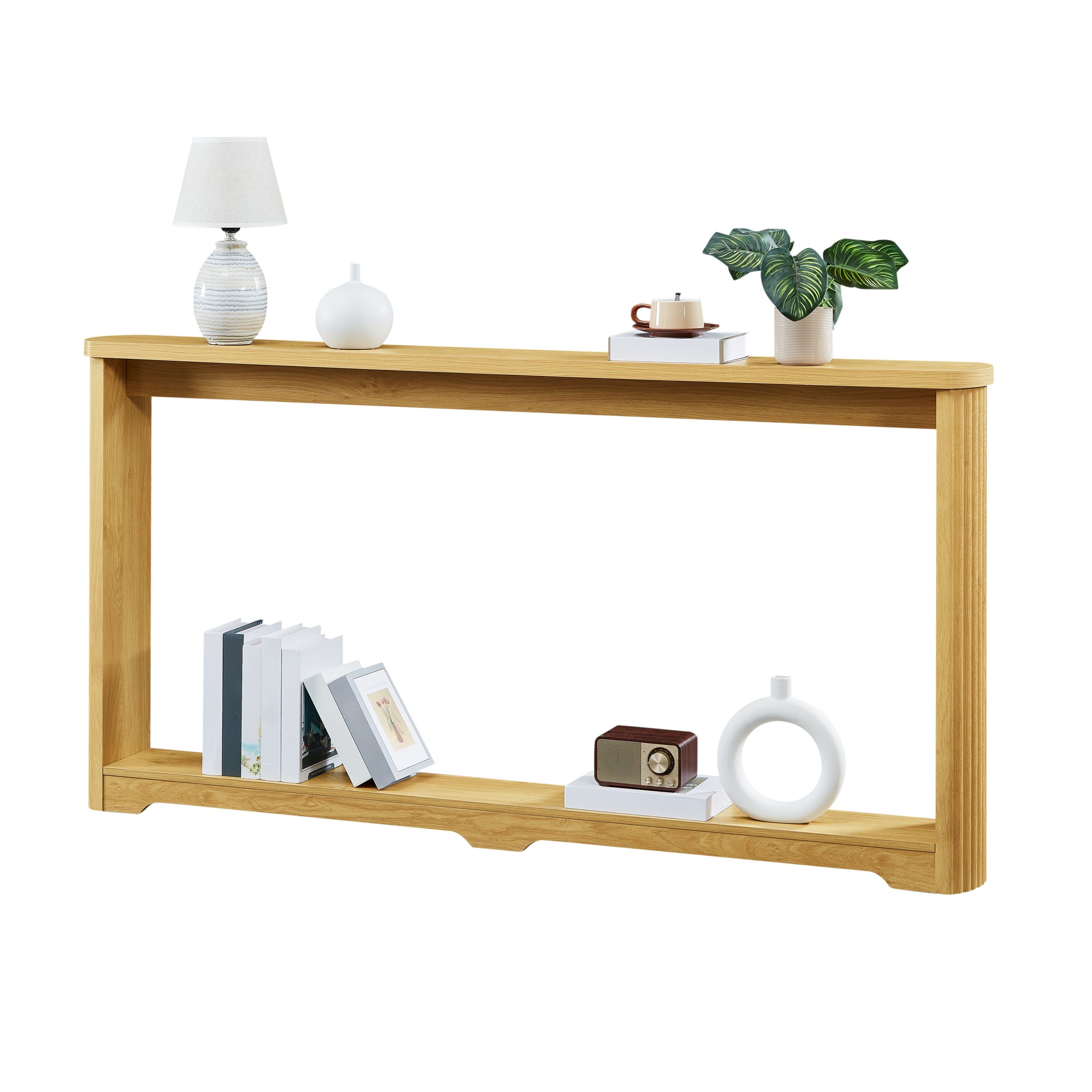 70.1"corrugated texture storage table for entranceways, narrow wooden console sofa table, can be placed behind the sofa, suitable for entranceways, corridors, and front door.Natura.70.1"L*8.7"W*35.5"H - Image 6