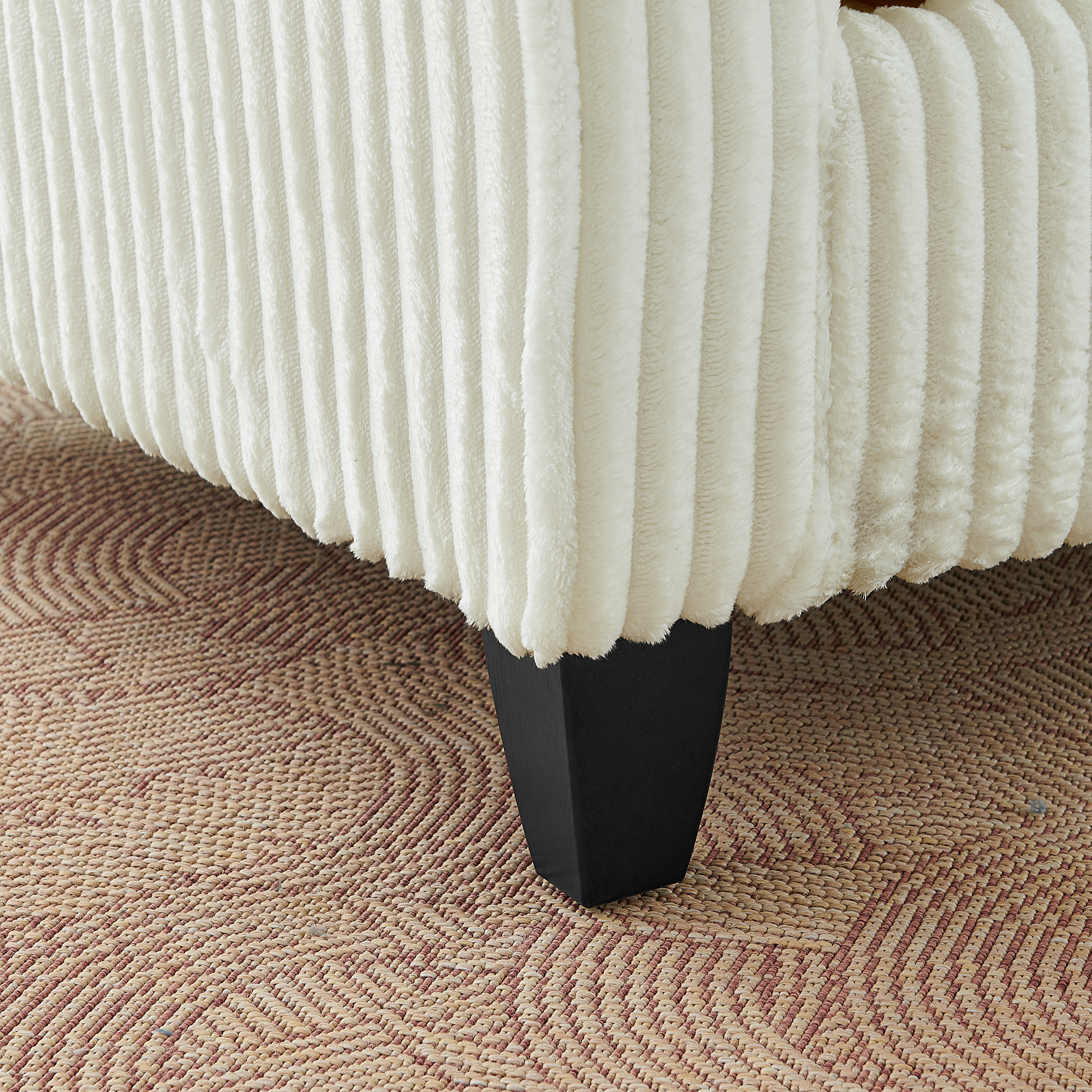 Lazy sofa chair, comfortable single-person sofa chair, with a backrest and soft seat cushion, having armrests on both sides, suitable for living room and bedroom - Beige - Image 5