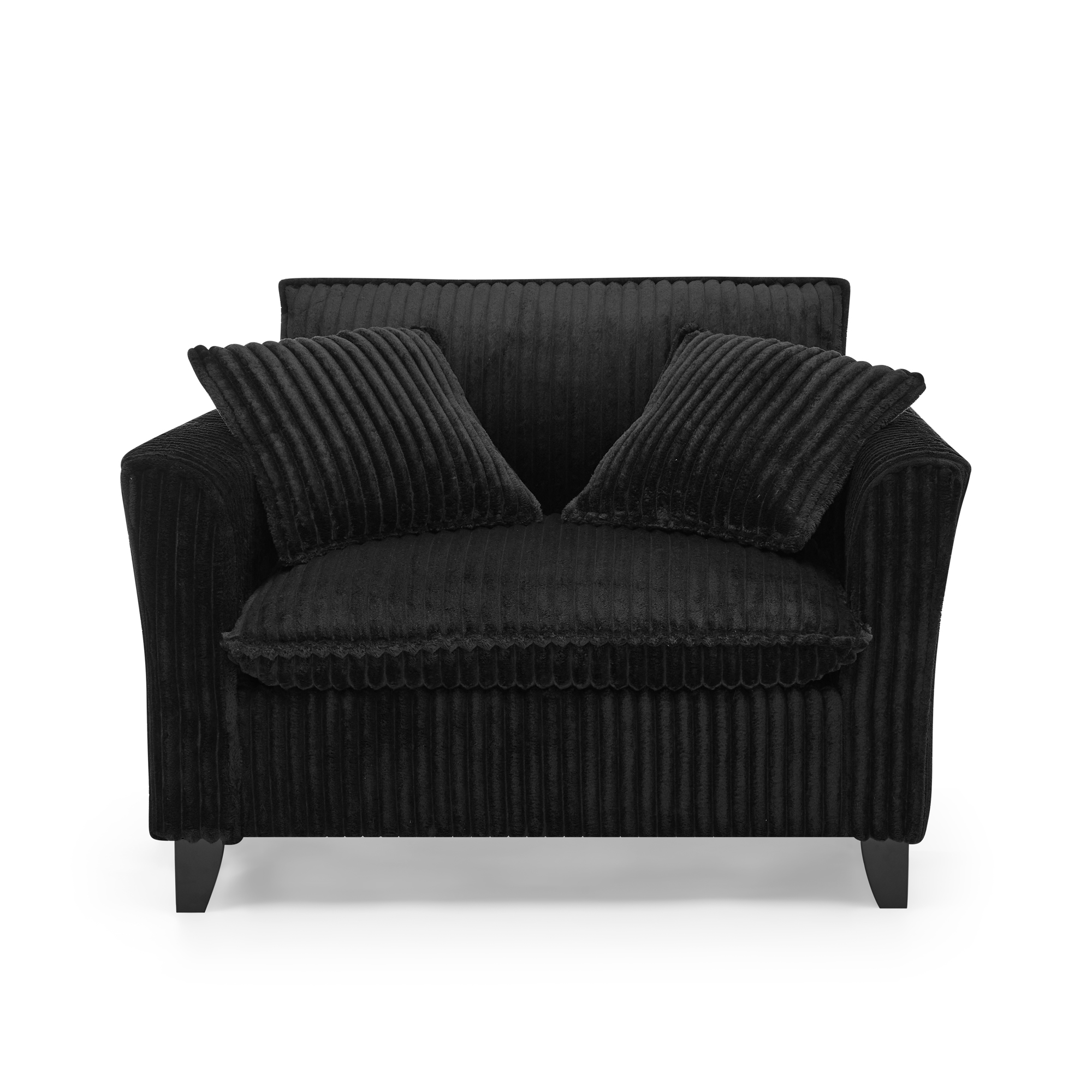Lazy sofa chair, comfortable single-person sofa chair, with a backrest and soft seat cushion, having armrests on both sides, suitable for living room and bedroom - Black - Image 6