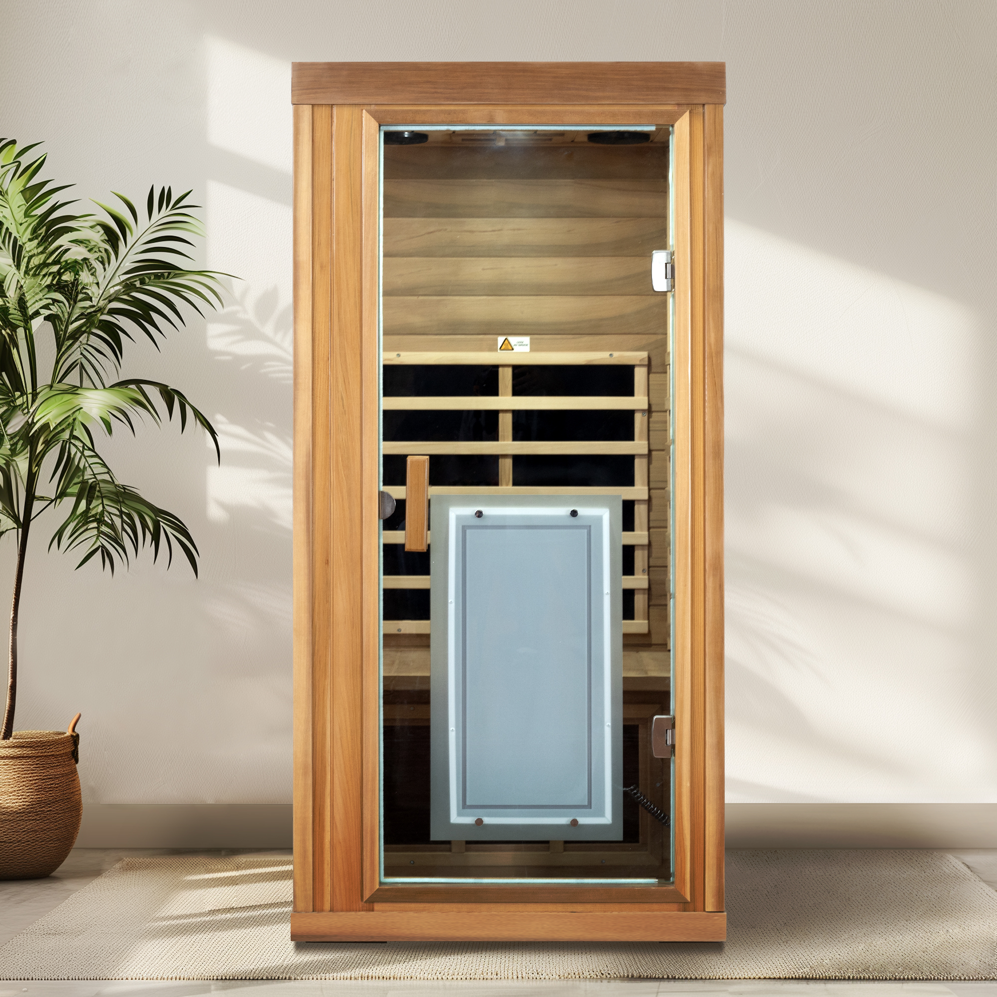 One person Far infrared red cedar standard indoor sauna room (Front & Rear & Left & Right) - Image 4