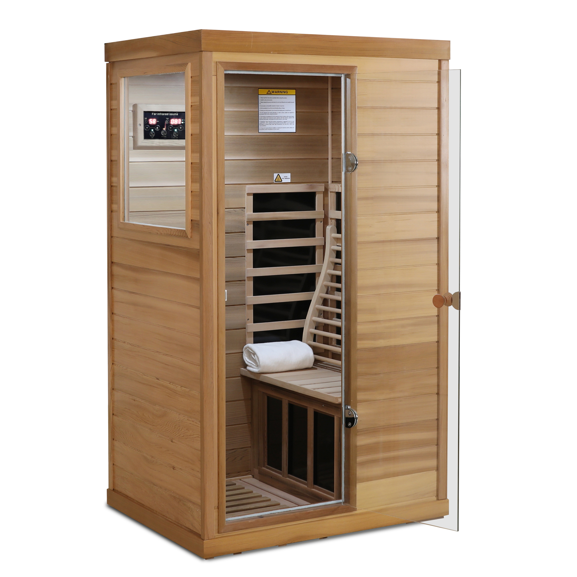 Red cedar Mini one person far infrared glass door on the left of the indoor sauna room - Image 2