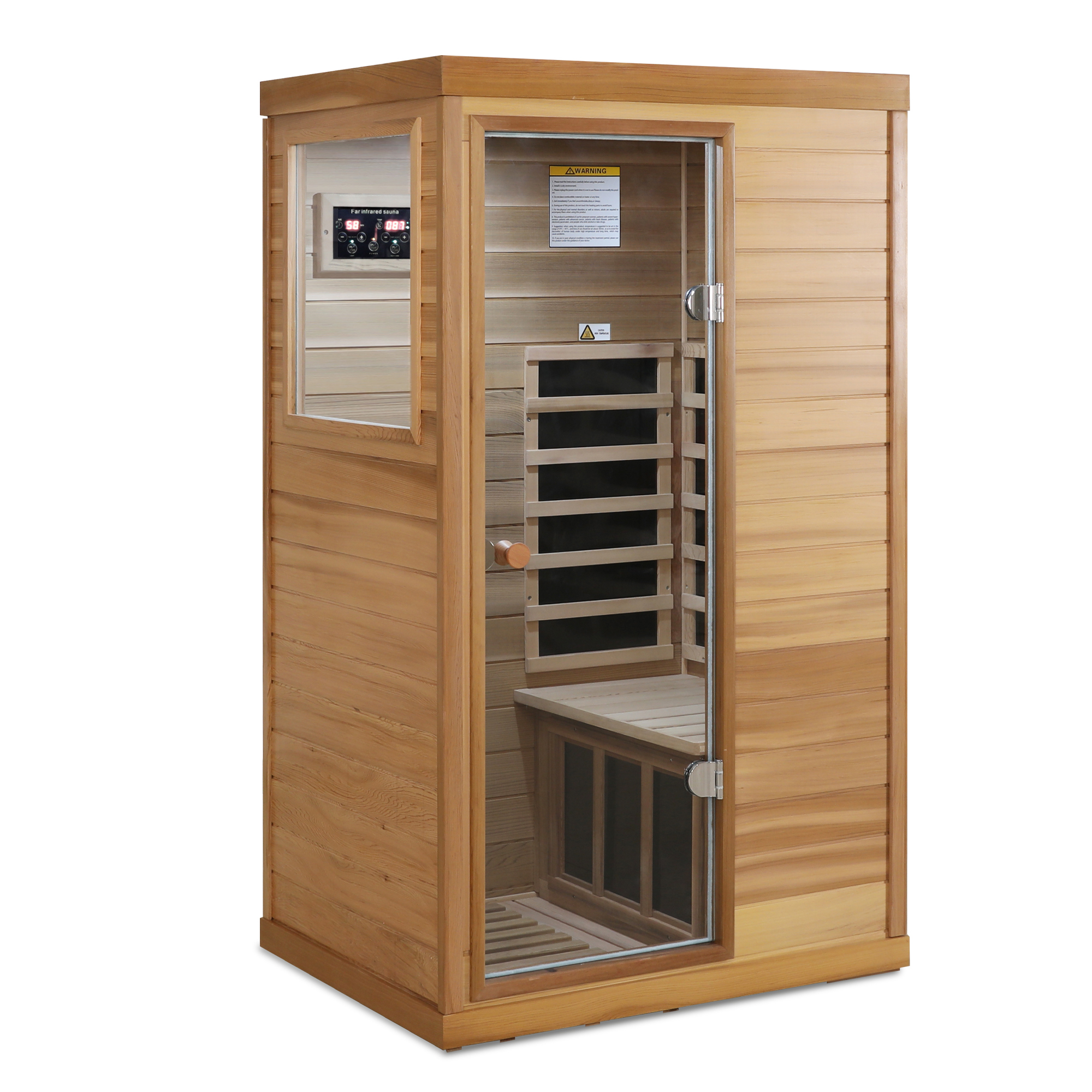 Red cedar Mini one person far infrared glass door on the left of the indoor sauna room - Image 4