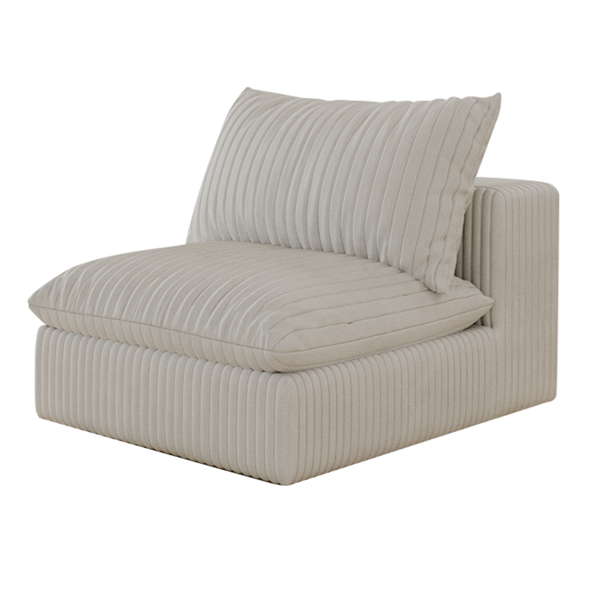 Cloud Sofa,Corduroy Fabric,Deep Seat Couches,Double-layer design,Removable Cushion,No Assembly, DIY Combination for Living room, Bedroom,Conference room ,Apartment,White - Image 6