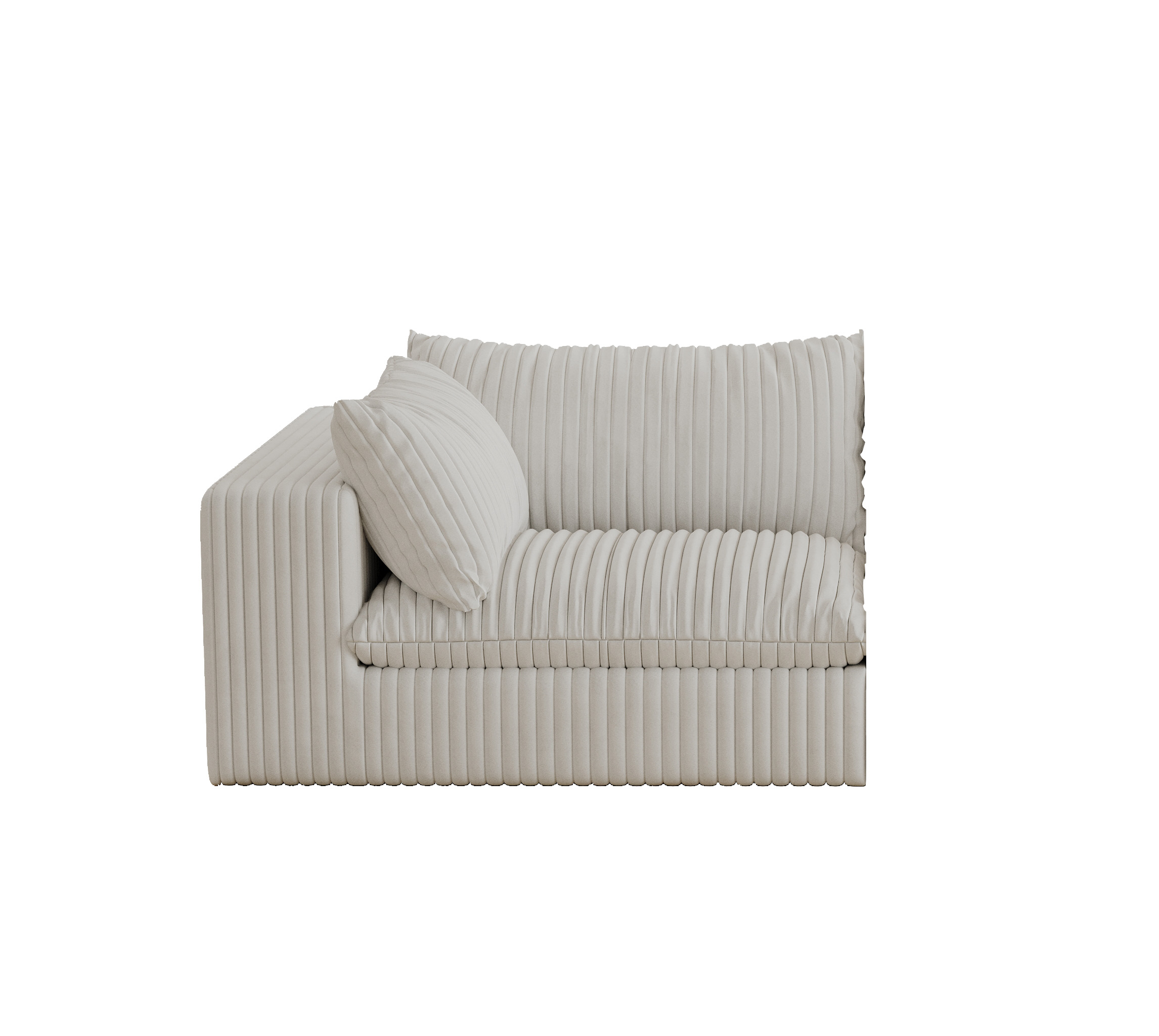 Cloud Sofa,Corduroy Fabric,Deep Seat Couches,Double-layer design,Removable Cushion,No Assembly, DIY Combination for Living room, Bedroom,Conference room ,Apartment,White - Image 4