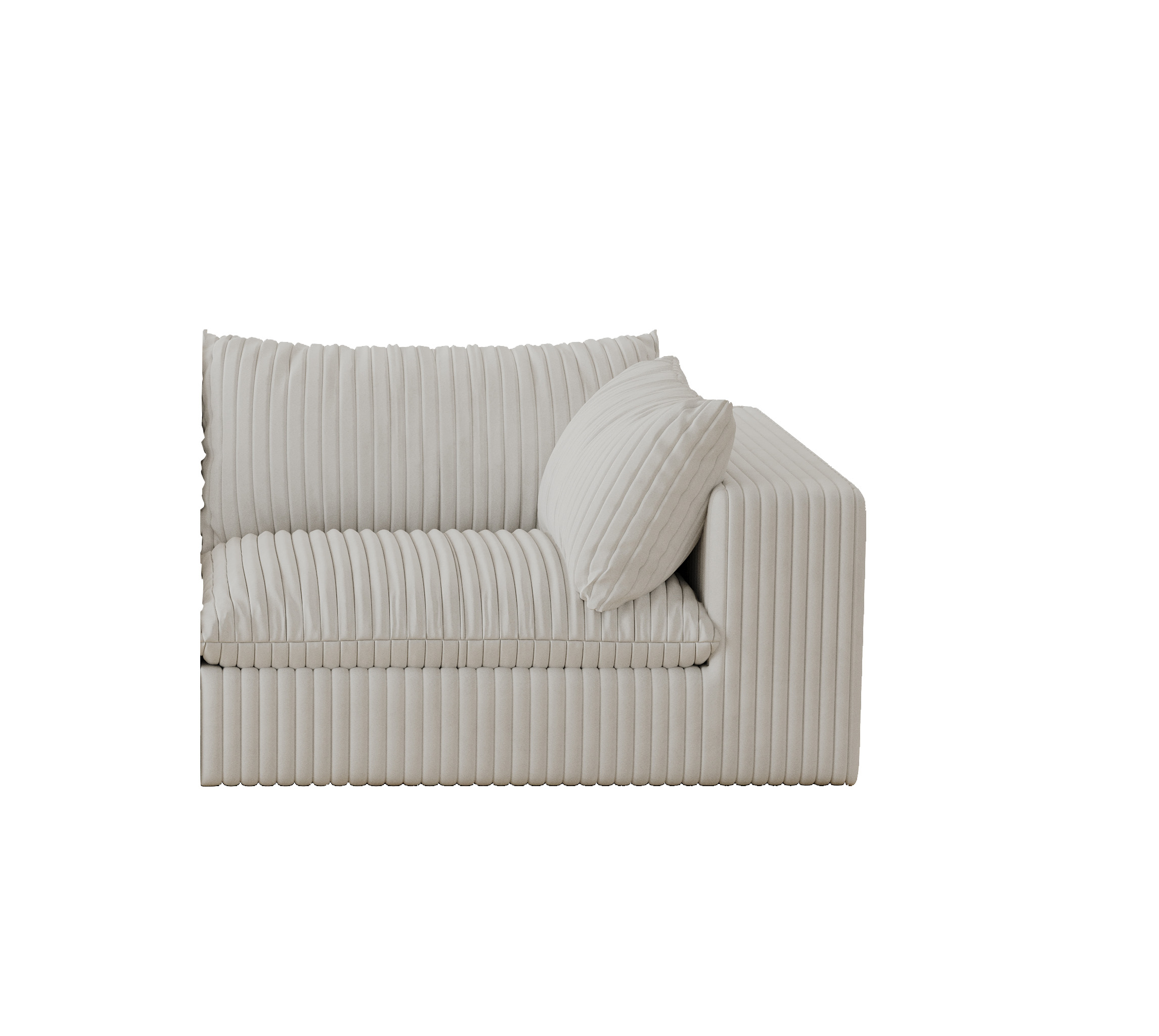 Cloud Sofa,Corduroy Fabric,Deep Seat Couches,Double-layer design,Removable Cushion,No Assembly, DIY Combination for Living room, Bedroom,Conference room ,Apartment,White - Image 5