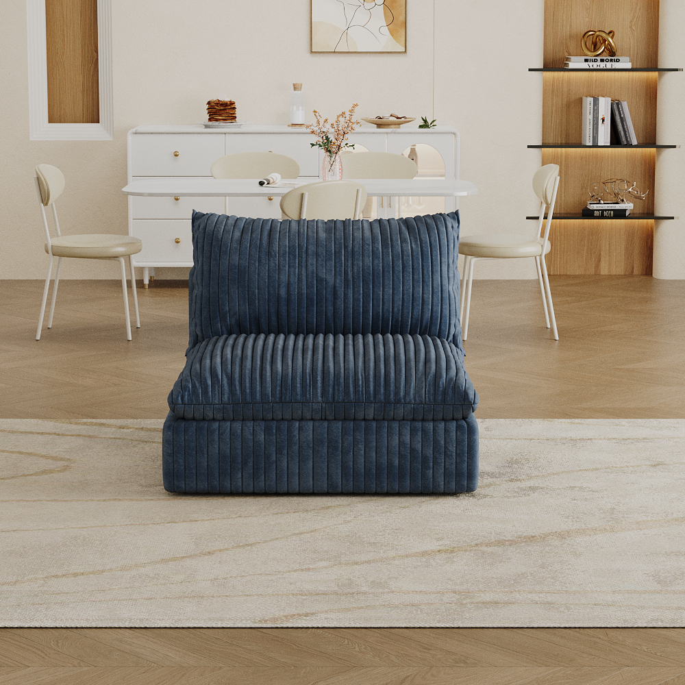 Cloud Sofa,Corduroy Fabric,Deep Seat Couches,Double-layer design,Removable Cushion,No Assembly, DIY Combination for Living room, Bedroom,Conference room ,Apartment,Blue - Image 4