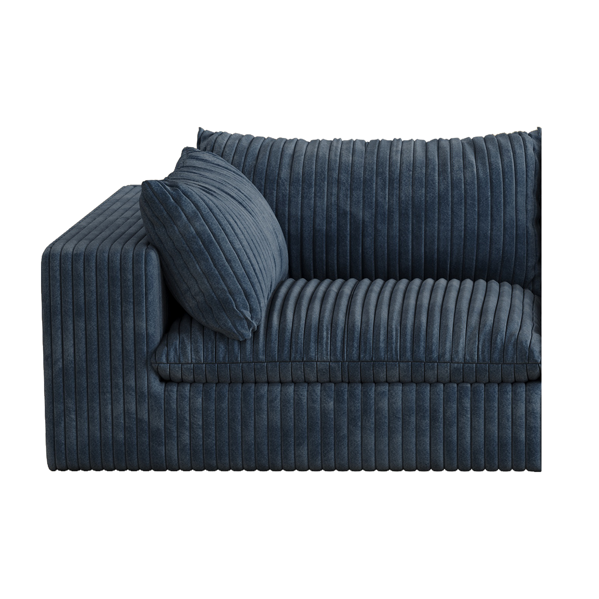 Cloud Sofa,Corduroy Fabric,Deep Seat Couches,Double-layer design,Removable Cushion,No Assembly, DIY Combination for Living room, Bedroom,Conference room ,Apartment,Blue - Image 6