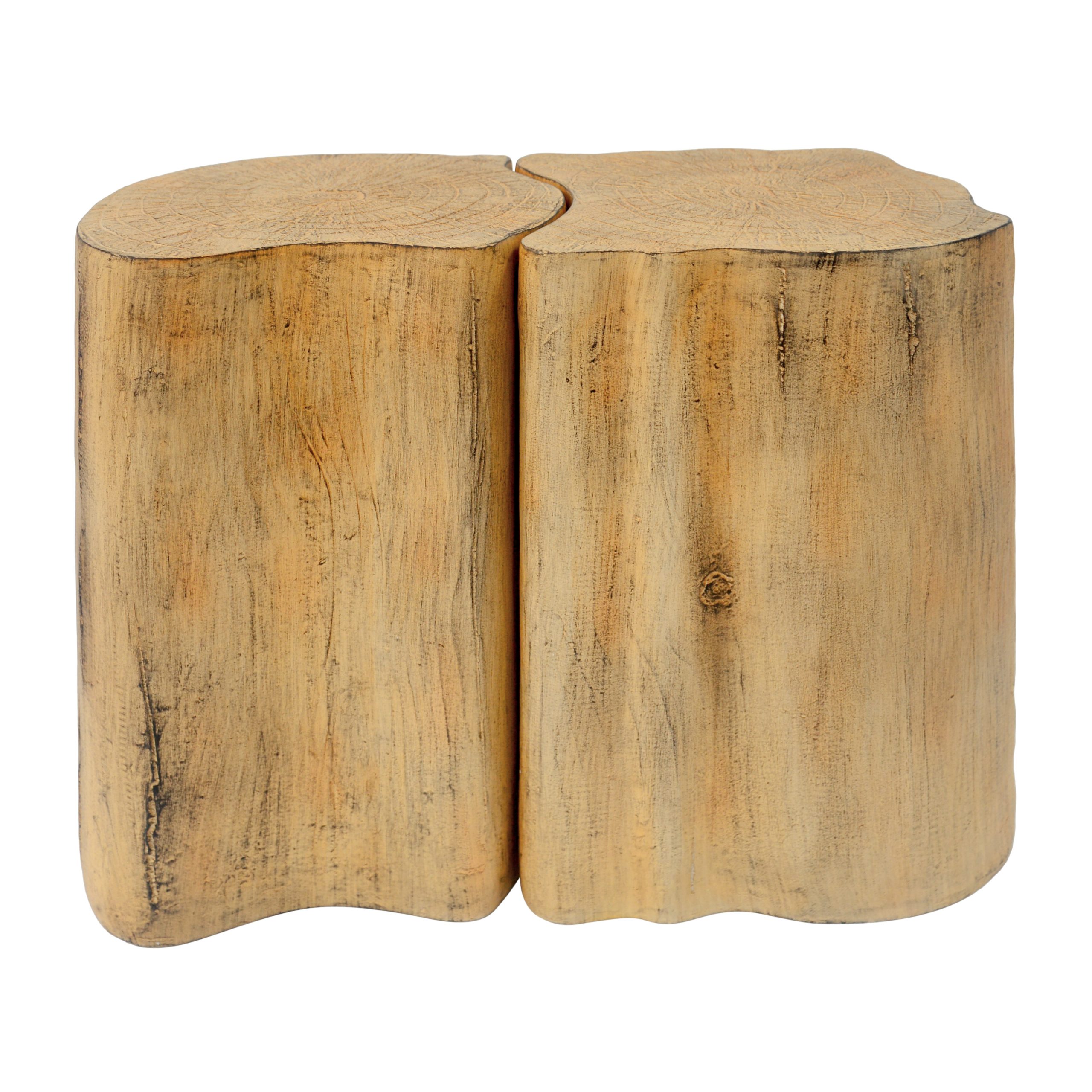2-in-1 Irregular MGO End Table, Split Design, Small Space Friendly,Indoor Outdoor Use,Natural Color - Image 4