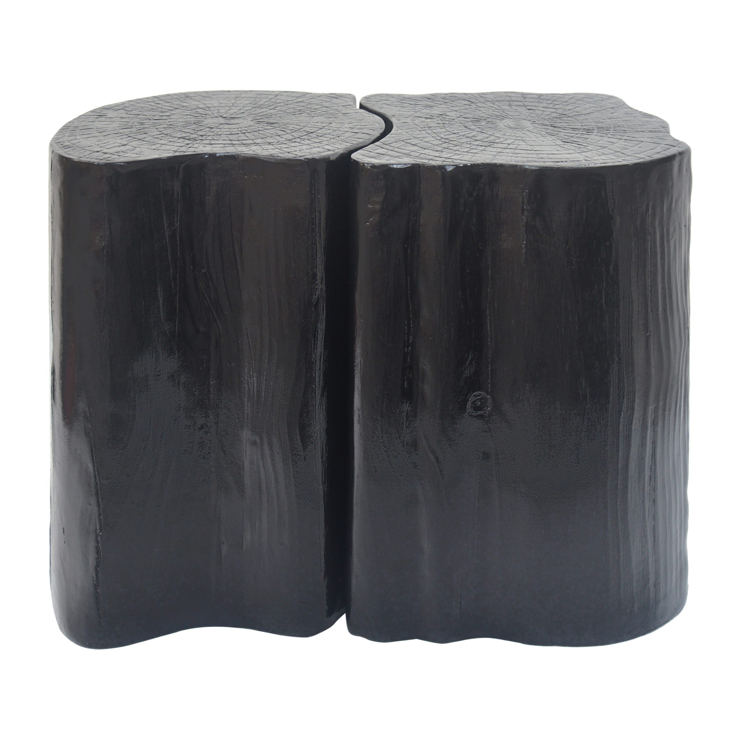 2-in-1 Irregular MGO End Table, Split Design, Small Space Friendly,Indoor Outdoor Use,Black Color - Image 4