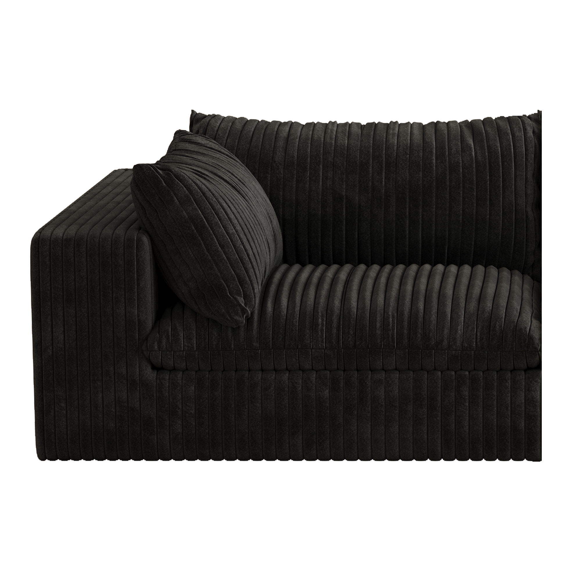 Cloud Sofa,Corduroy Fabric,Deep Seat Couches,Double-layer design,Removable Cushion,No Assembly, DIY Combination for Living room, Bedroom,Conference room ,Apartment,Black - Image 5
