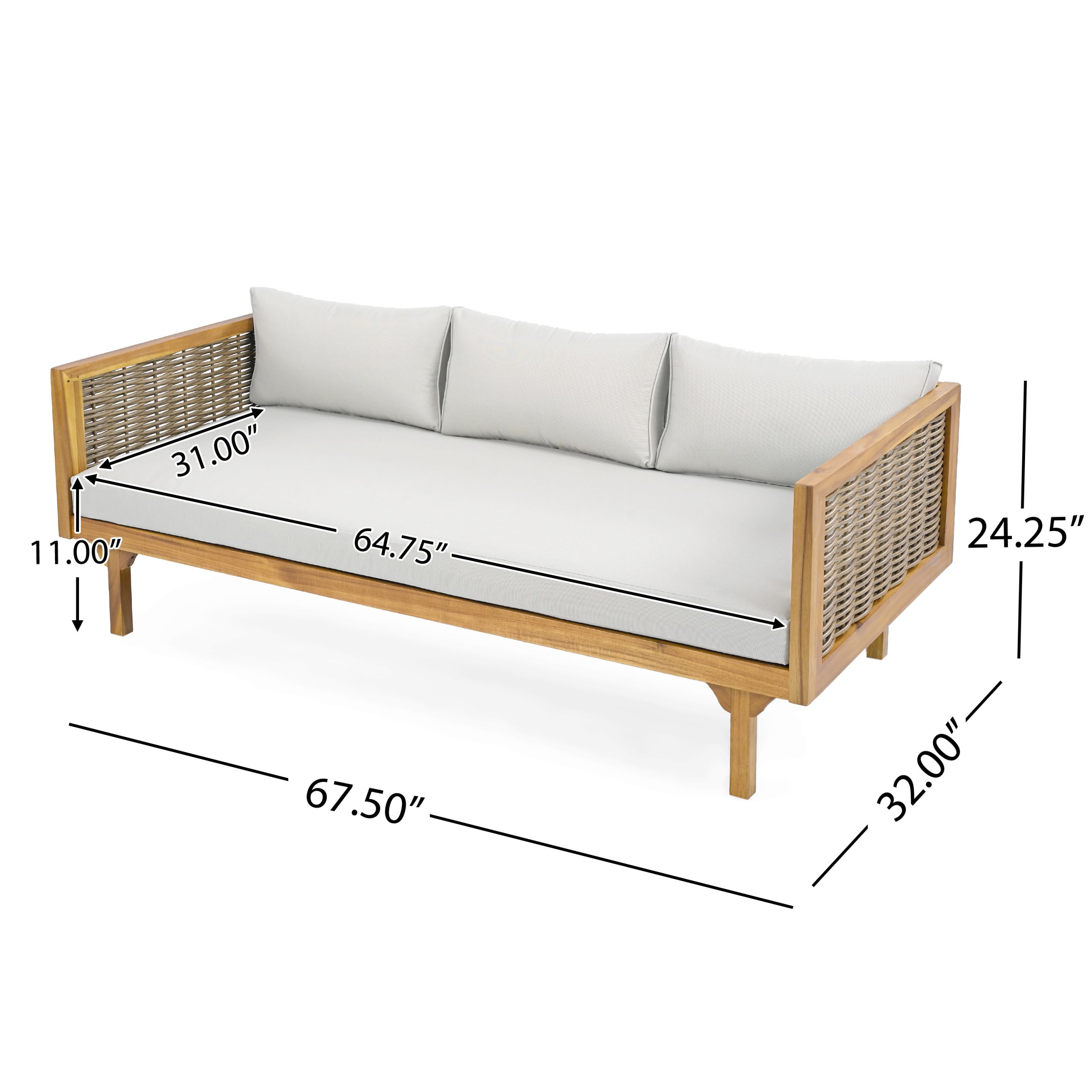 Wicker Patio Furniture Set Outdoor Rattan Sectional Sets Conversation Set - Weather-Resistant, for Garden, Patio & Deck(with Water Resistant Thick Light Gray Cushions) - Image 2