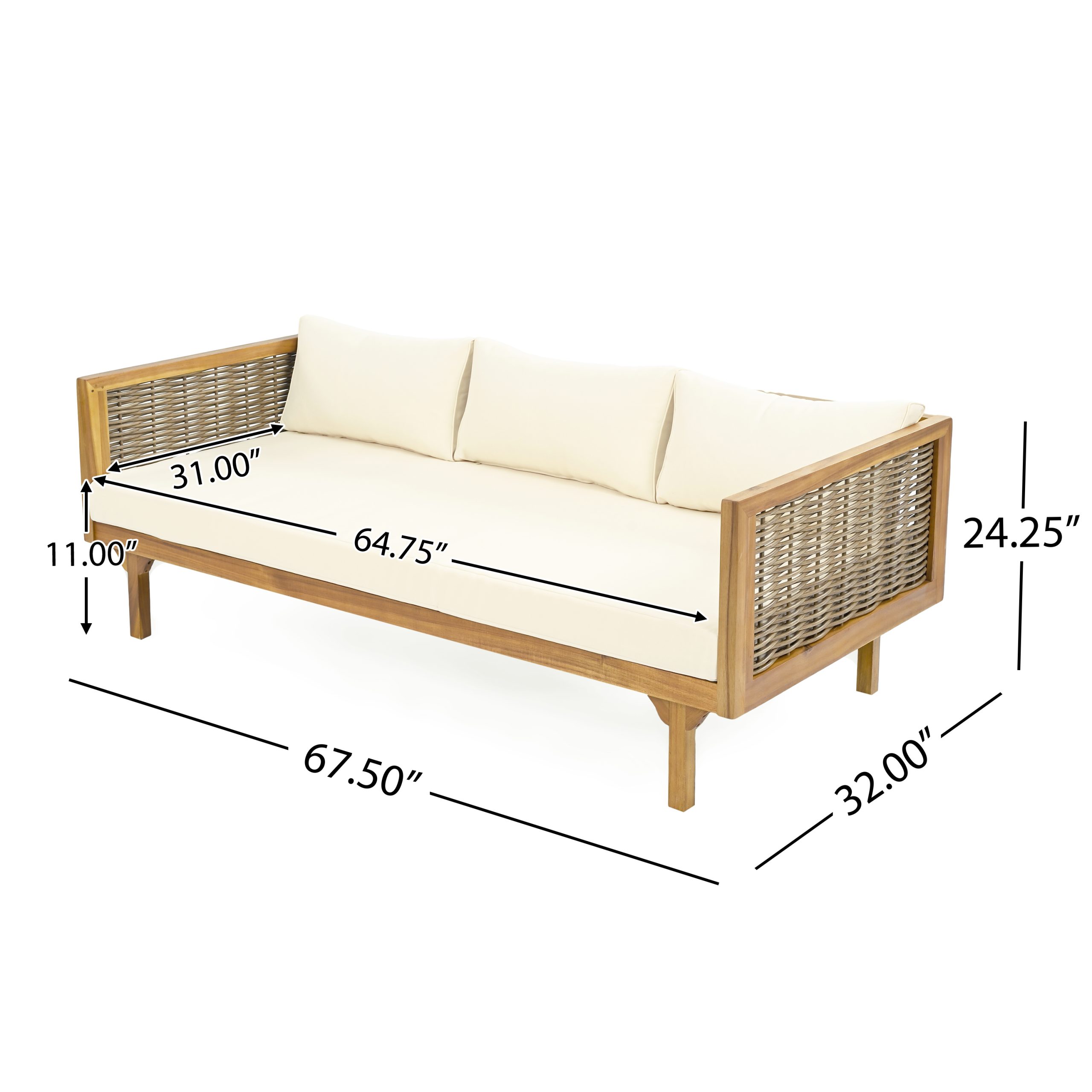 Wicker Patio Furniture Set Outdoor Rattan Sectional Sets Conversation Set - Weather-Resistant, for Garden, Patio & Deck(with Water Resistant Thick Beige Cushions) - Image 2