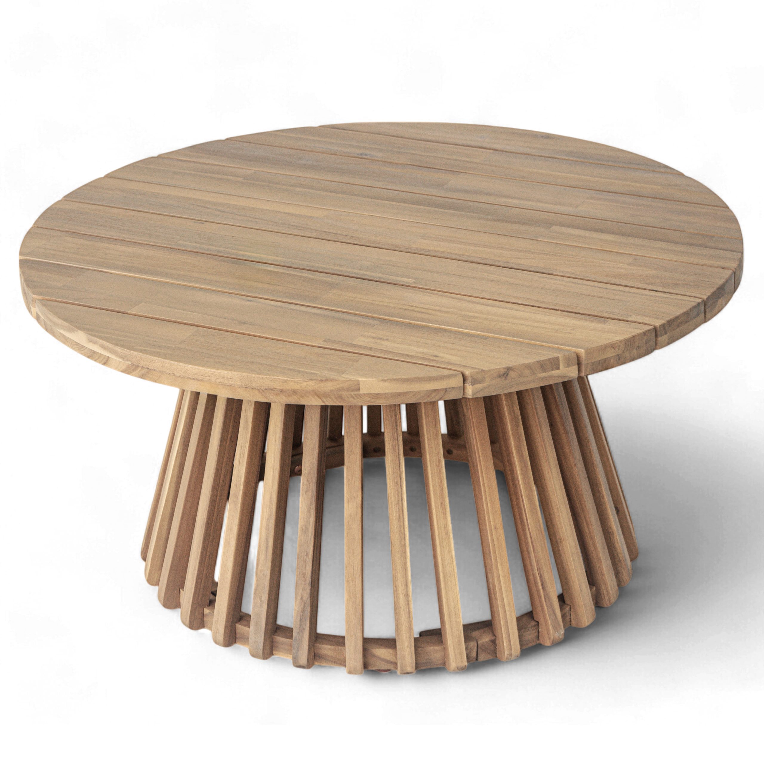 Acacia Wood Patio Coffee Table - Image 6