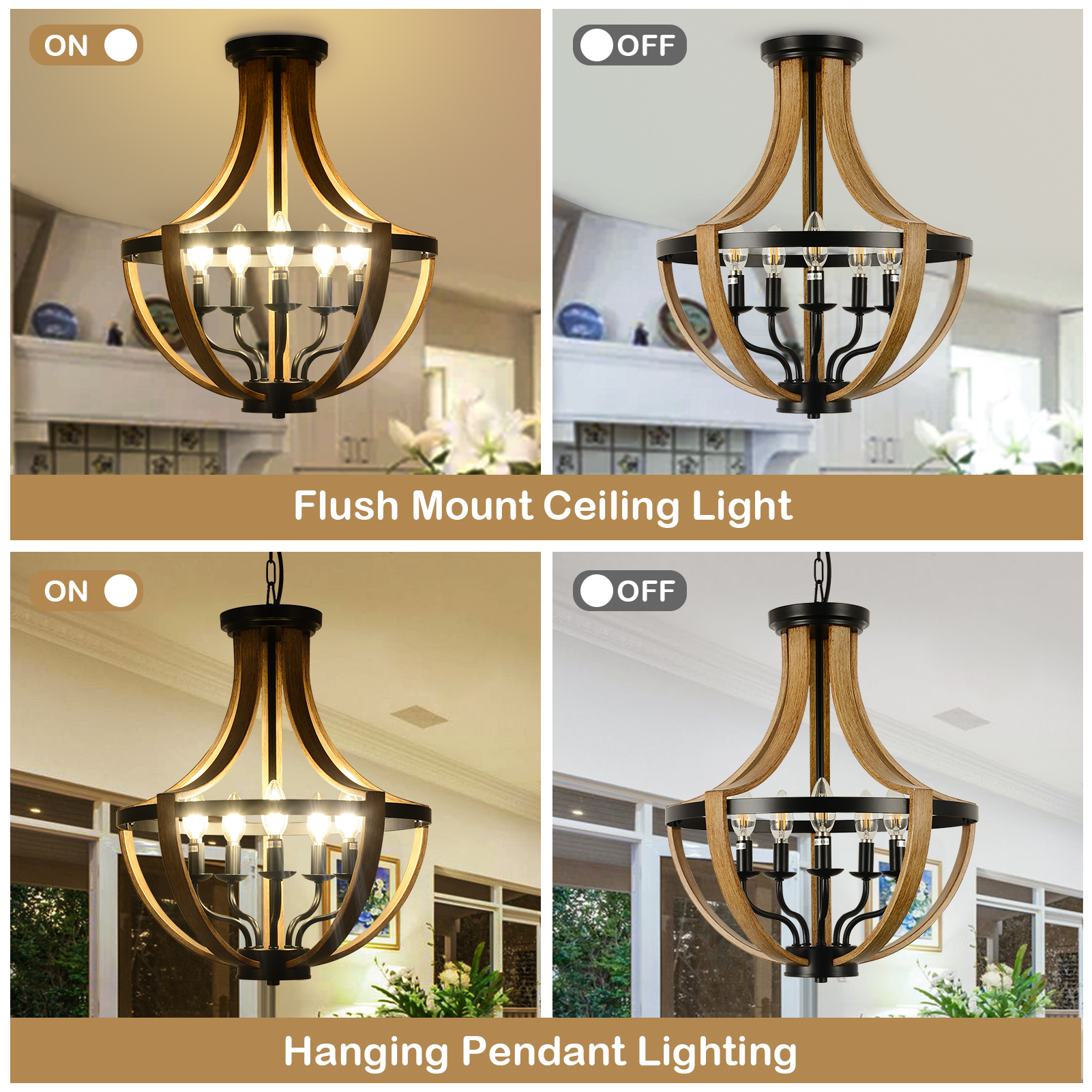 5-Light Modern Chandeliers - Image 3