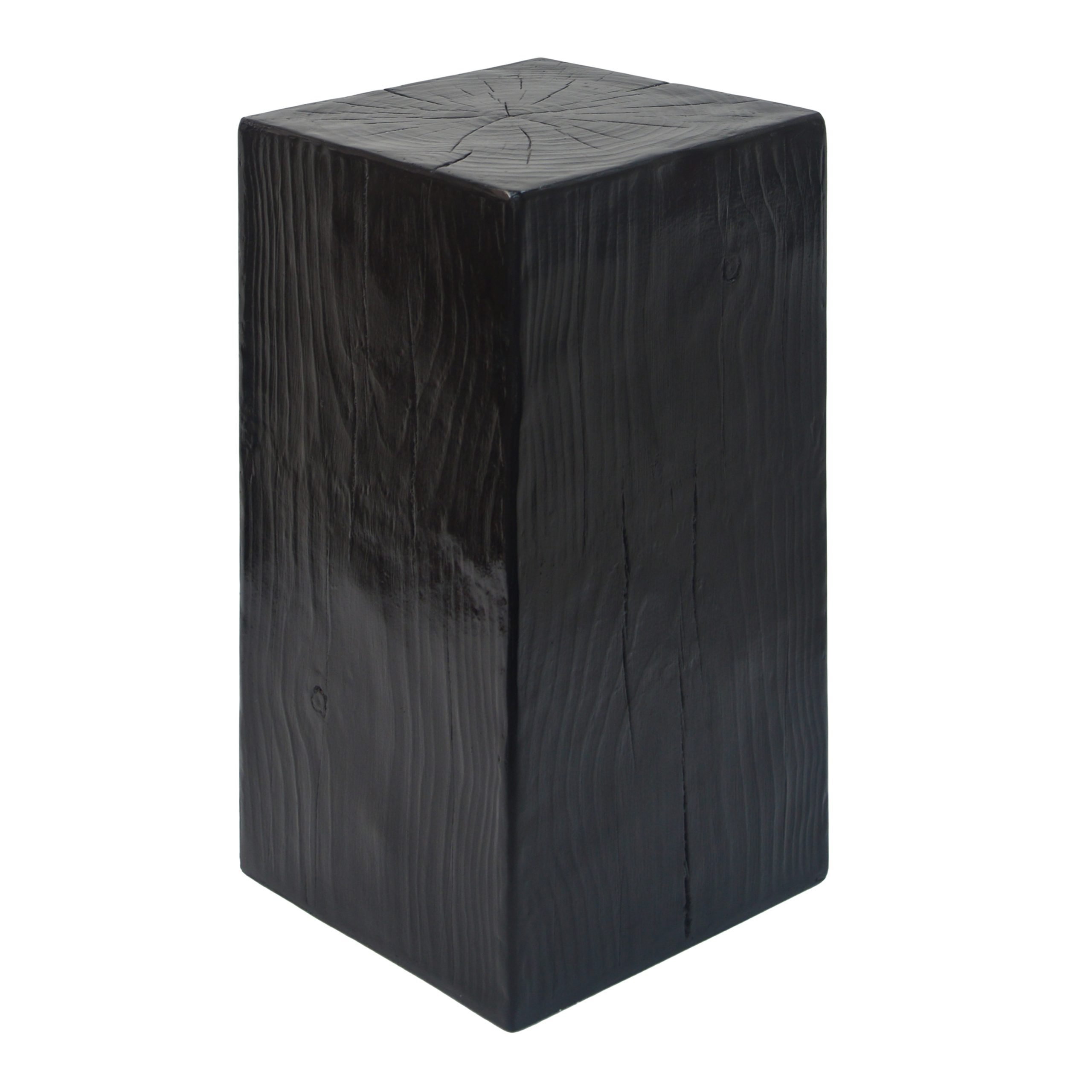 Wood-Look Square-Column MGO End Table, H27.75",Wood-Like Distressed Finish, Mix with Different Heights, Indoor Outdoor Use,Black Color - Image 6
