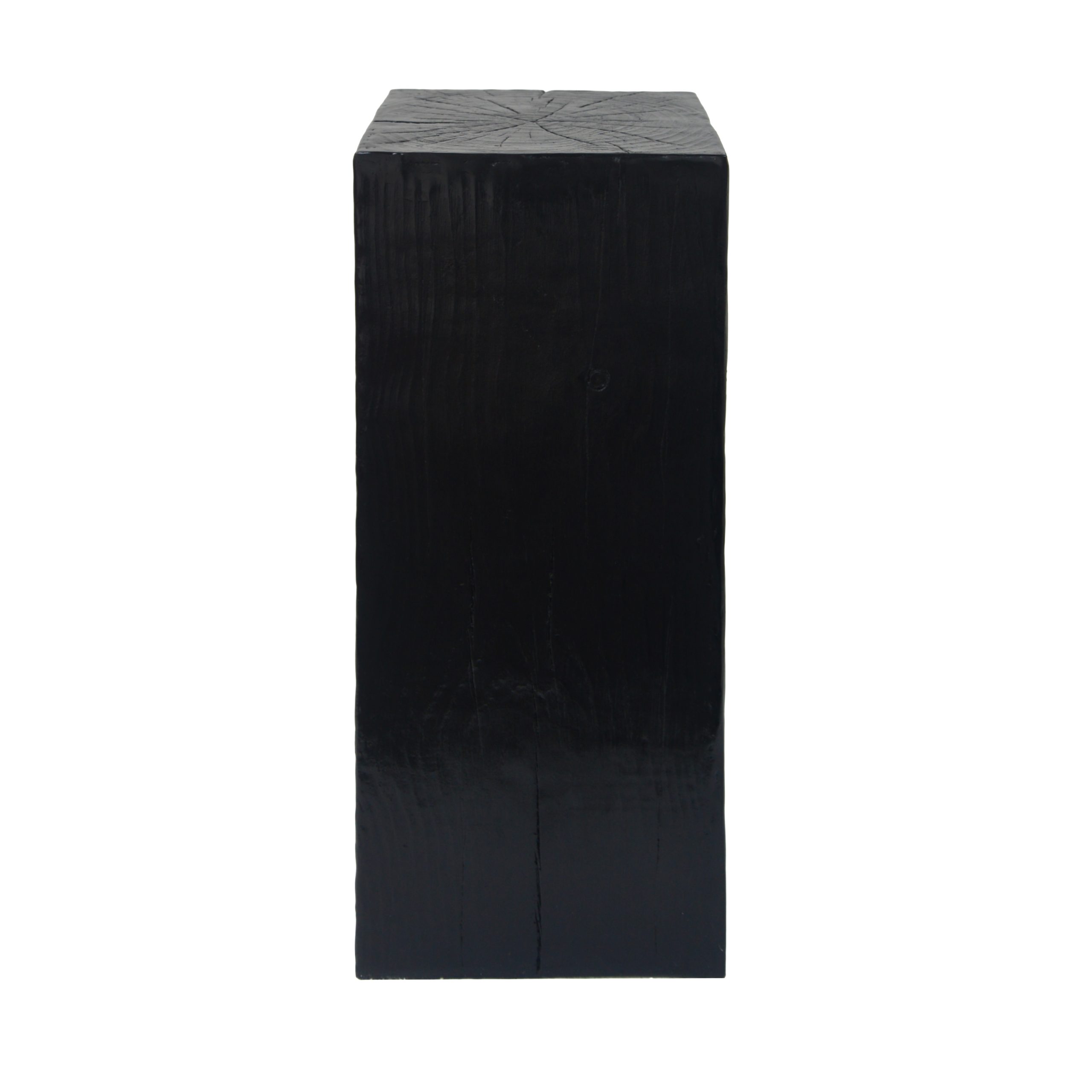 Wood-Look Square-Column MGO End Table, H33.75",Wood-Like Distressed Finish, Mix with Different Heights, Indoor Outdoor Use,Black Color - Image 6