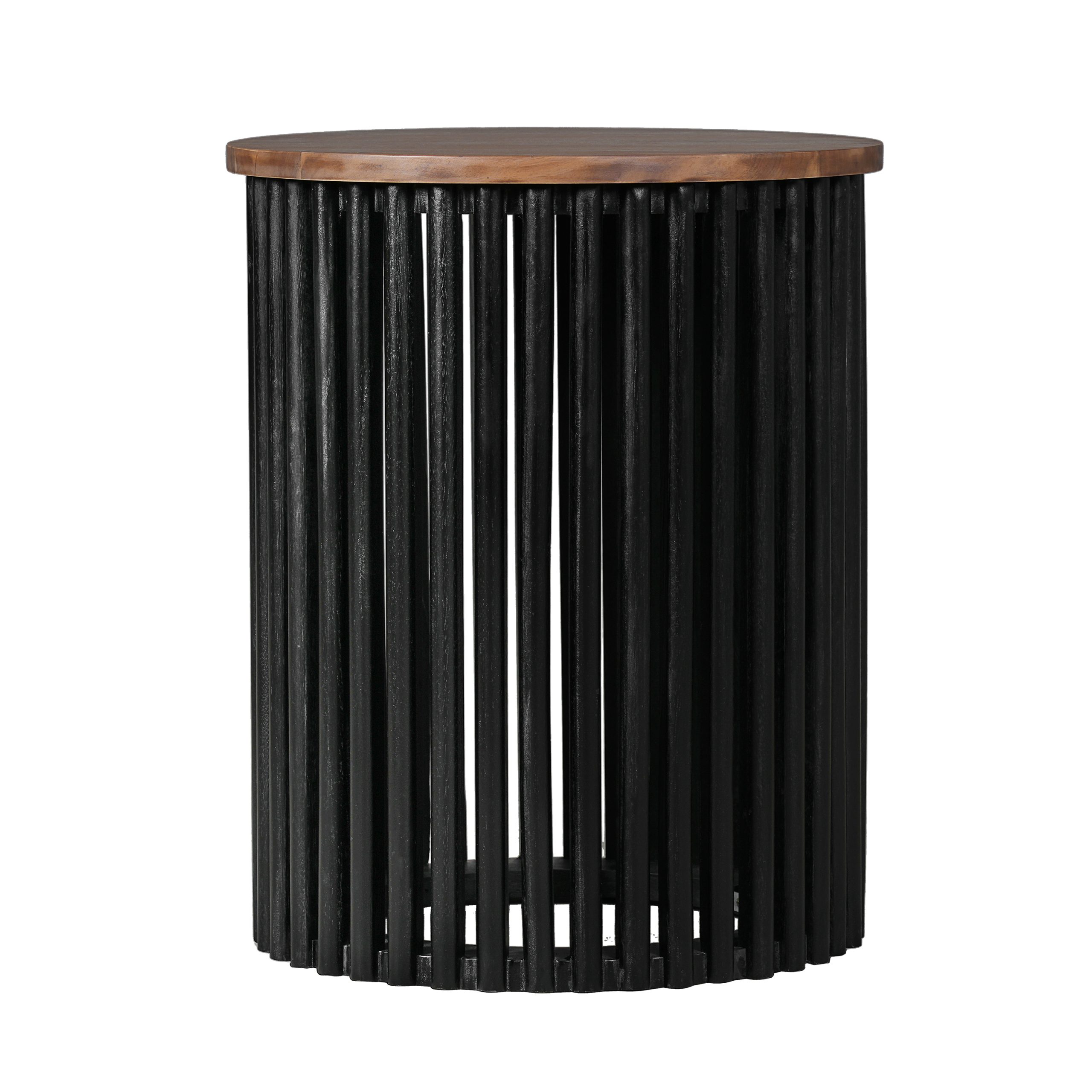 ACACIA SOLID WOOD SIDE TABLE,NATURAL & BLACK COLOR - Image 5