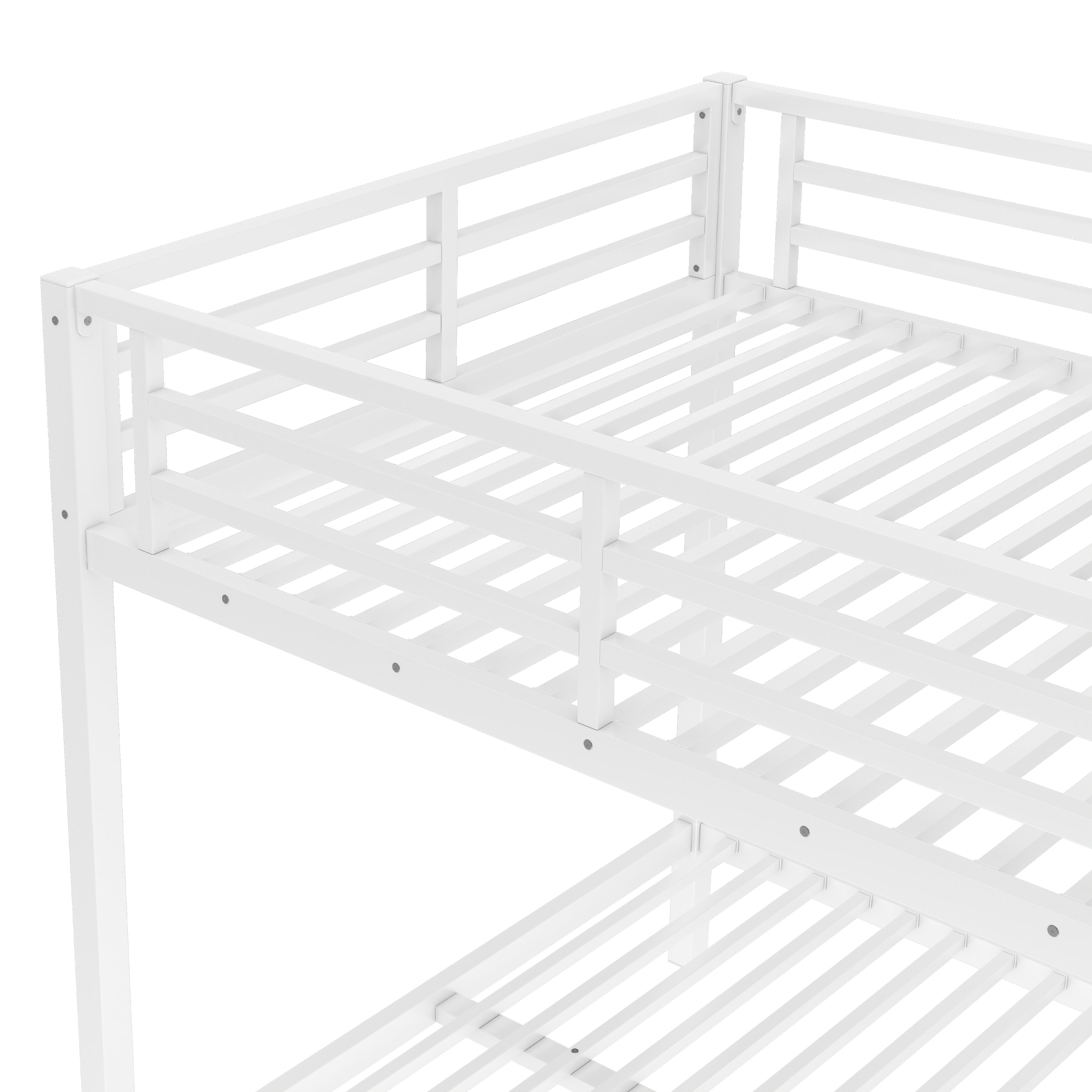 Metal Full over Full Bunk Bed for Teens and Adults,Space-Saving/Noise Reduced/No Box Spring Needed,White - Image 6
