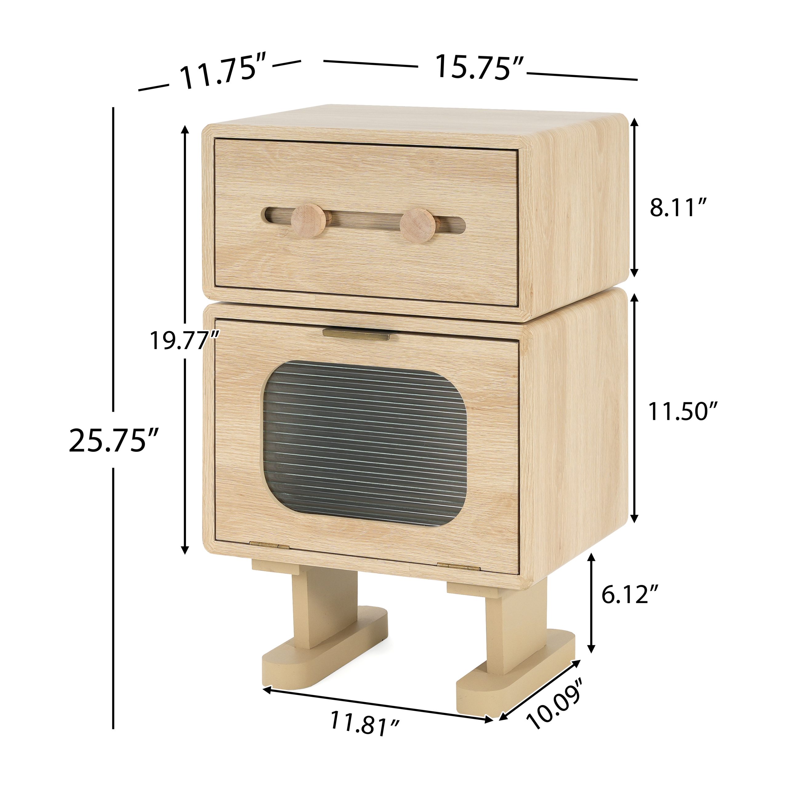 MDF CREATIVE ROTATABLE ROBOT STORAGE SIDE TABLE, NATURAL COLOR - Image 4