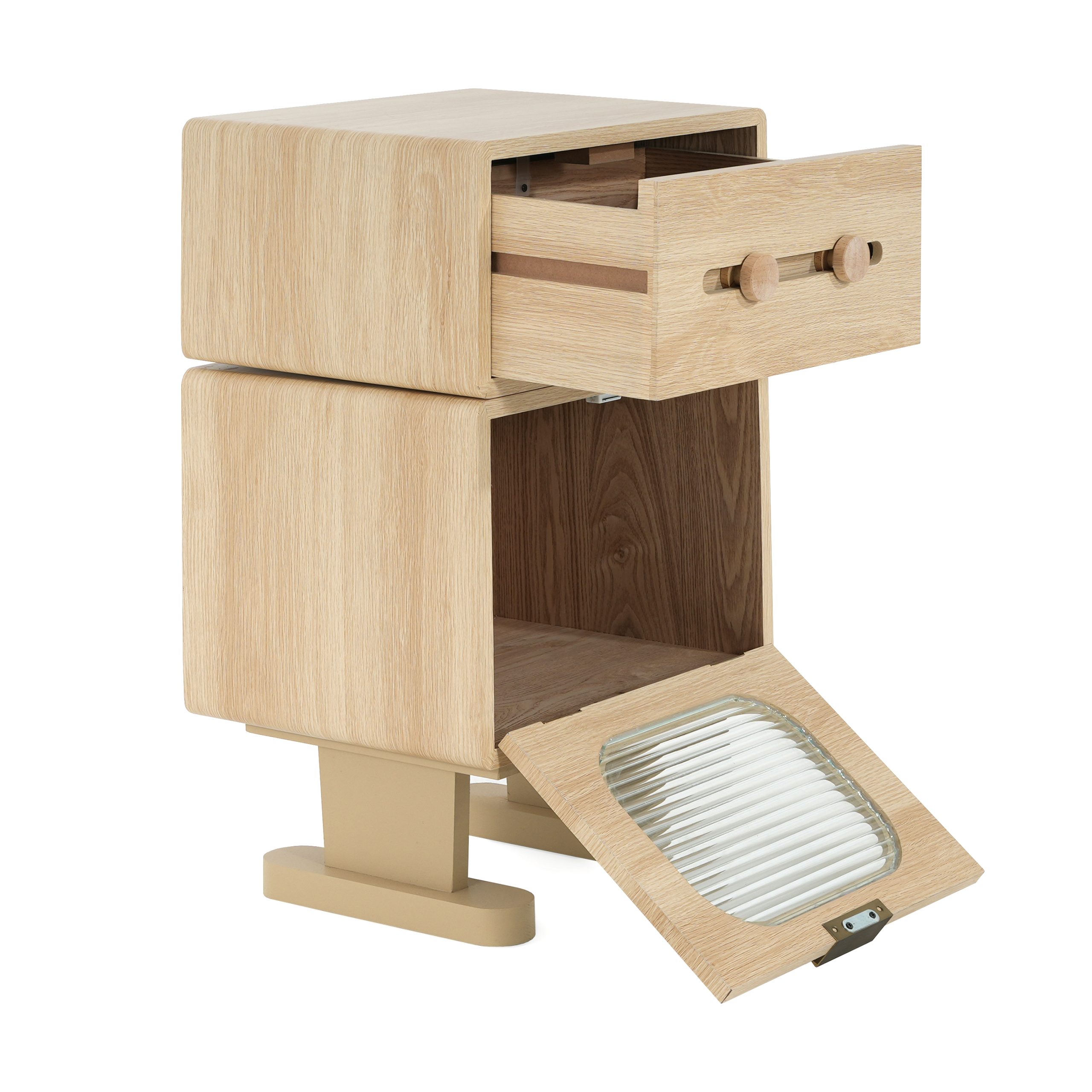 MDF CREATIVE ROTATABLE ROBOT STORAGE SIDE TABLE, NATURAL COLOR - Image 6