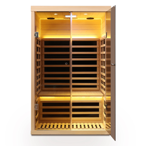 Two person hemlock sauna far-infrared sauna room (back) - Image 2
