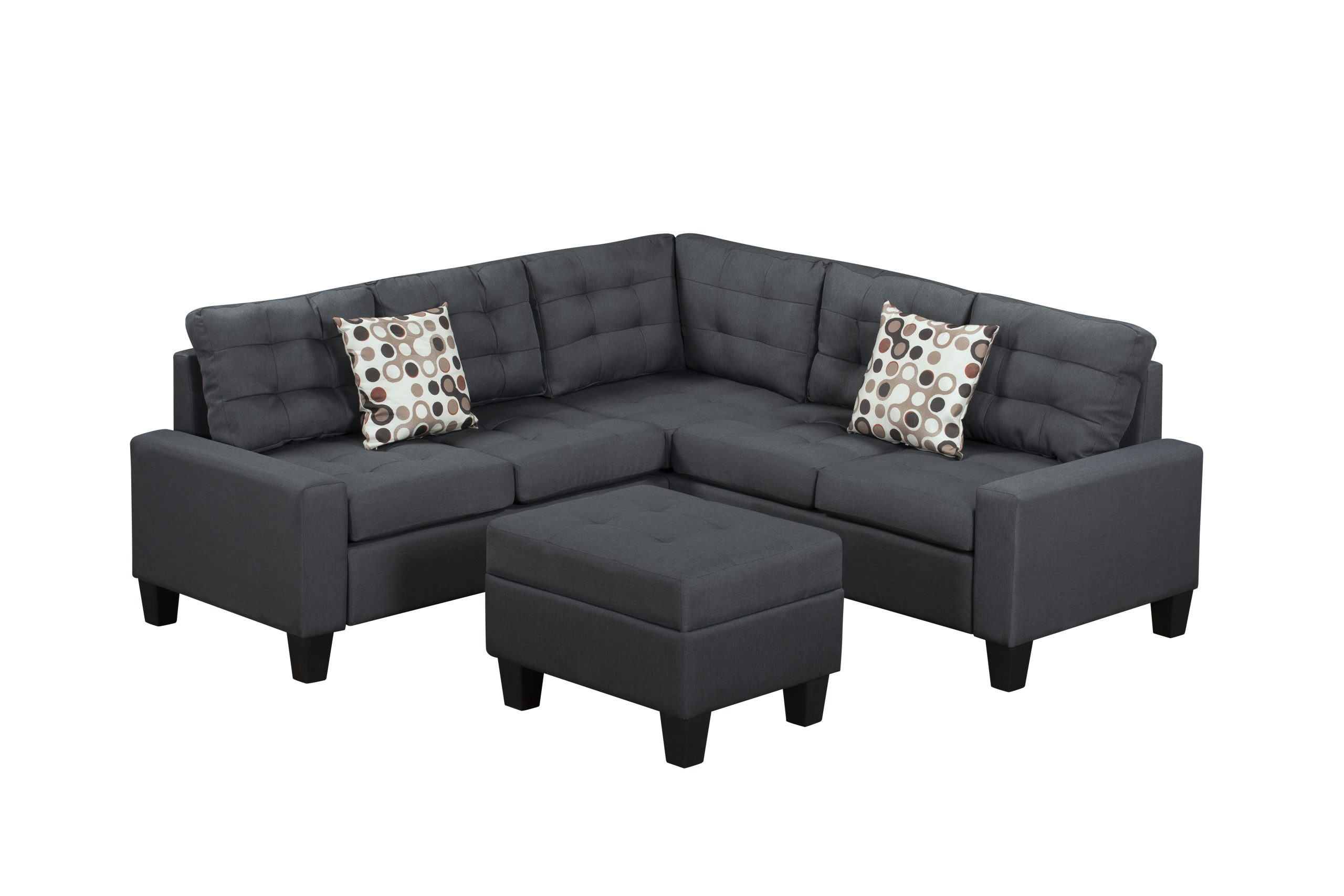 6-Piece Upholstered Sectional ,Grey - Image 3