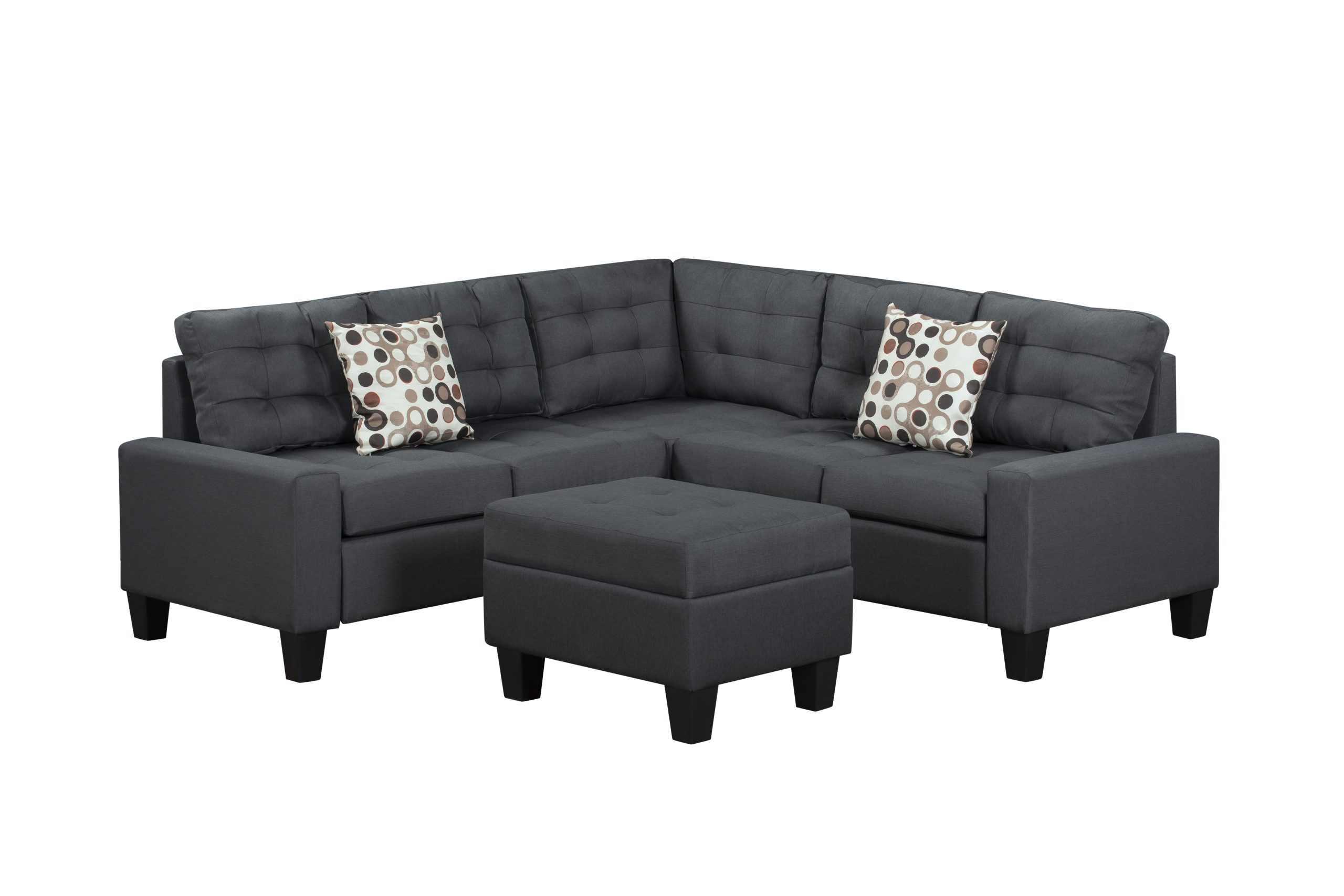 6-Piece Upholstered Sectional ,Grey - Image 4