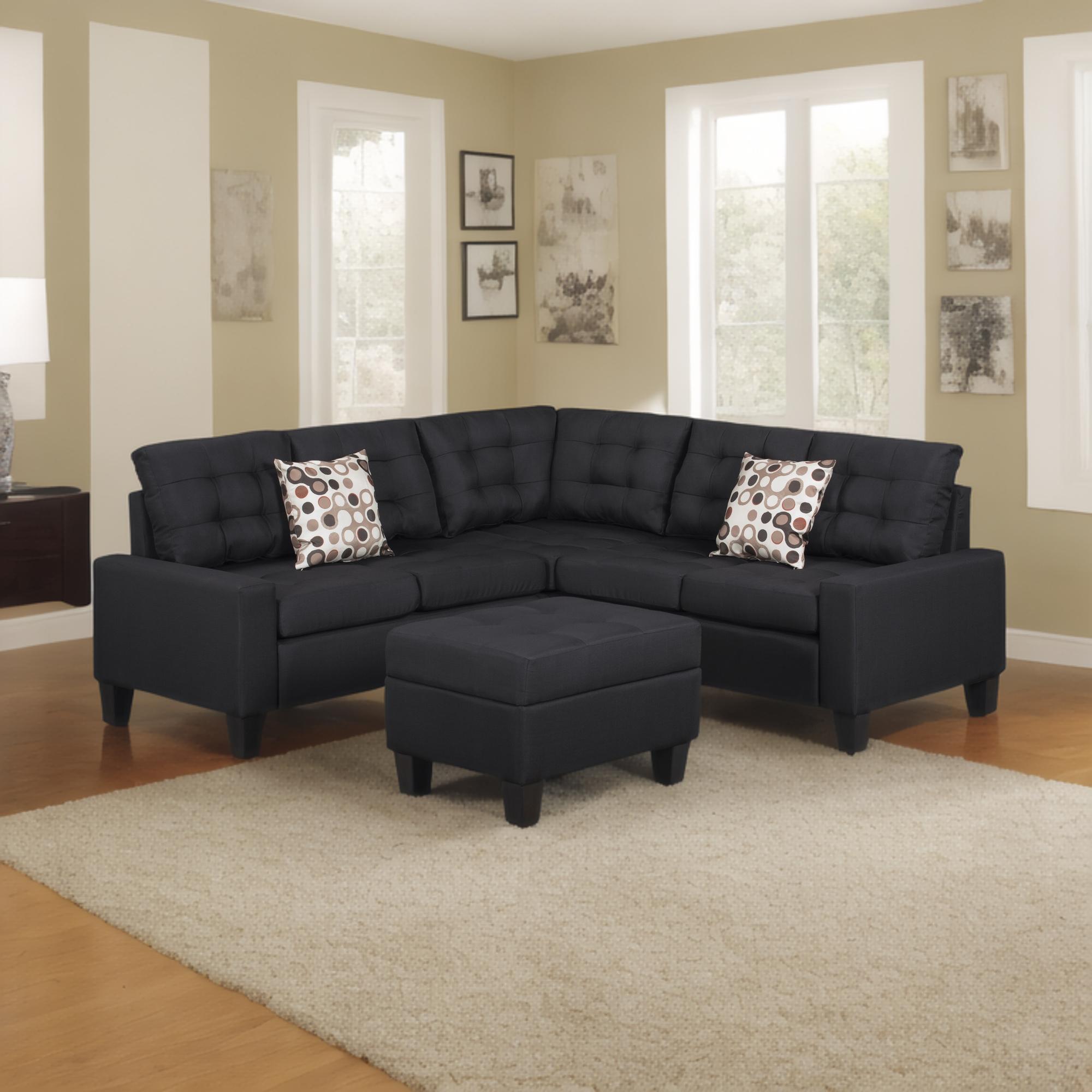 6-Piece Upholstered Sectional ,Black - Image 2