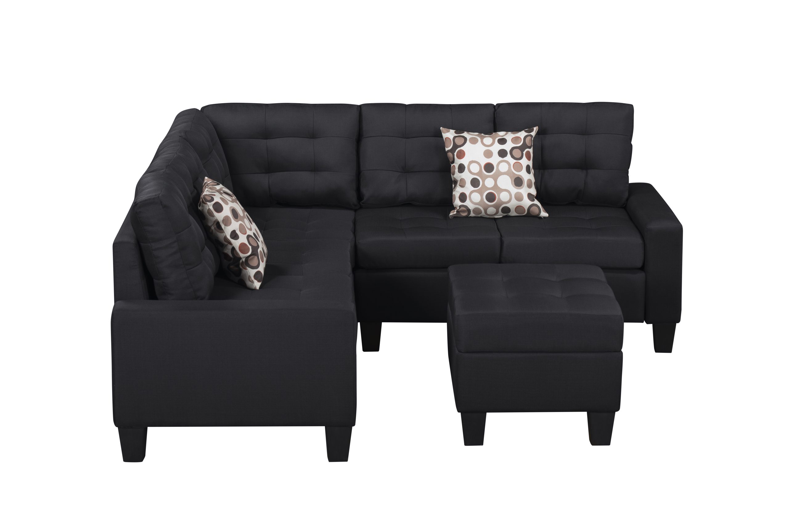 6-Piece Upholstered Sectional ,Black - Image 5