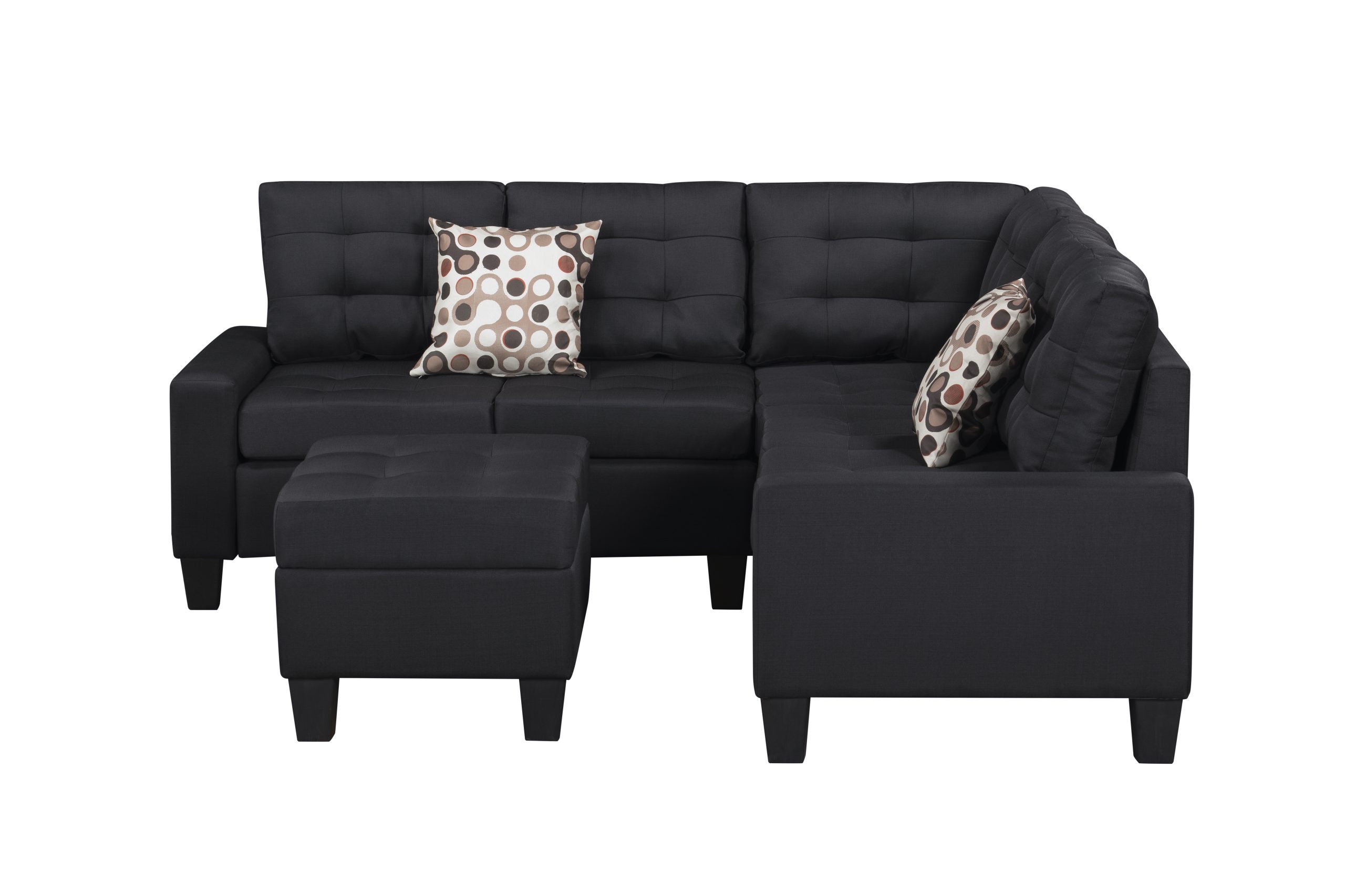 6-Piece Upholstered Sectional ,Black - Image 6