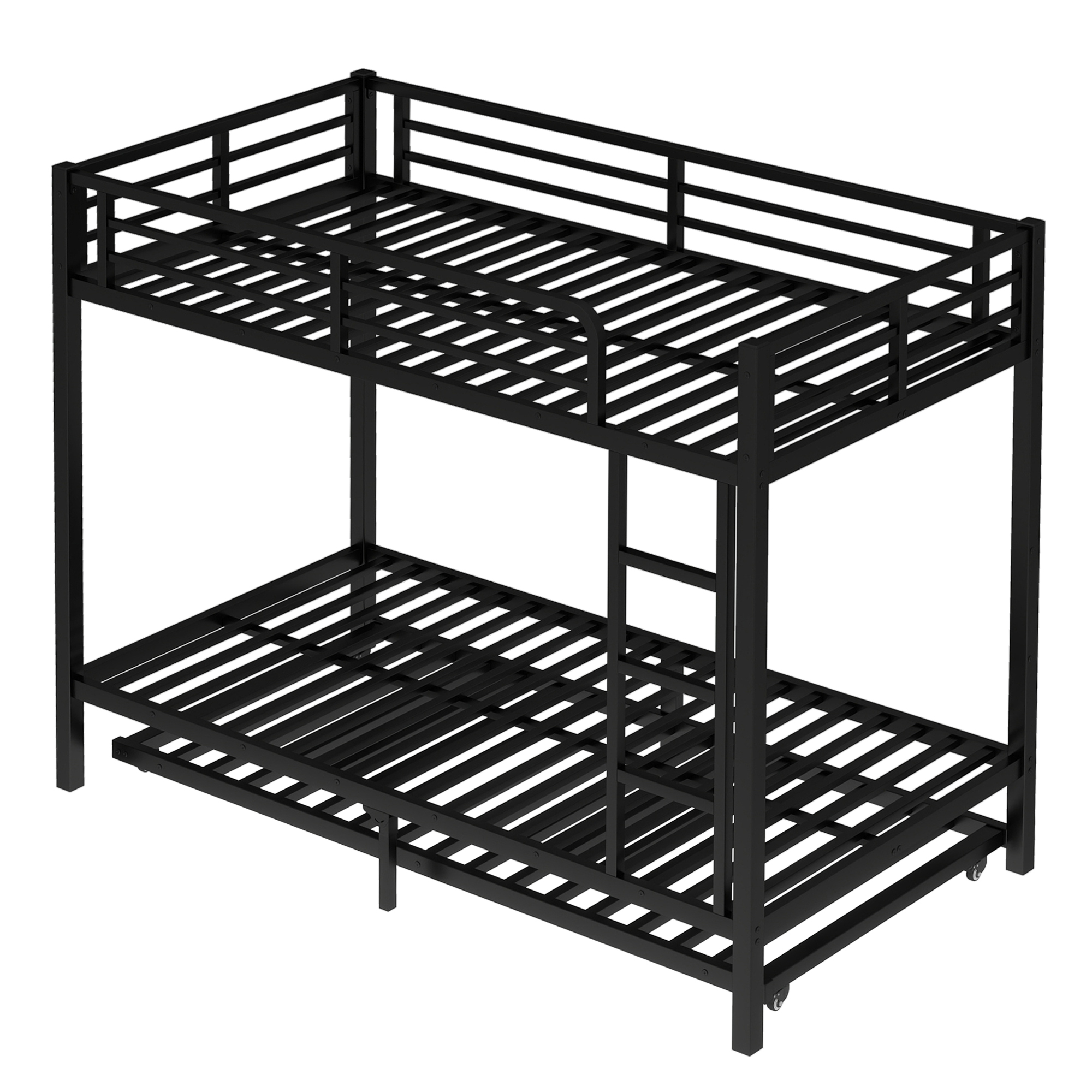 Twin XL over Twin XL Metal Bunk Bed with Twin Size Trundle, Black - Image 6