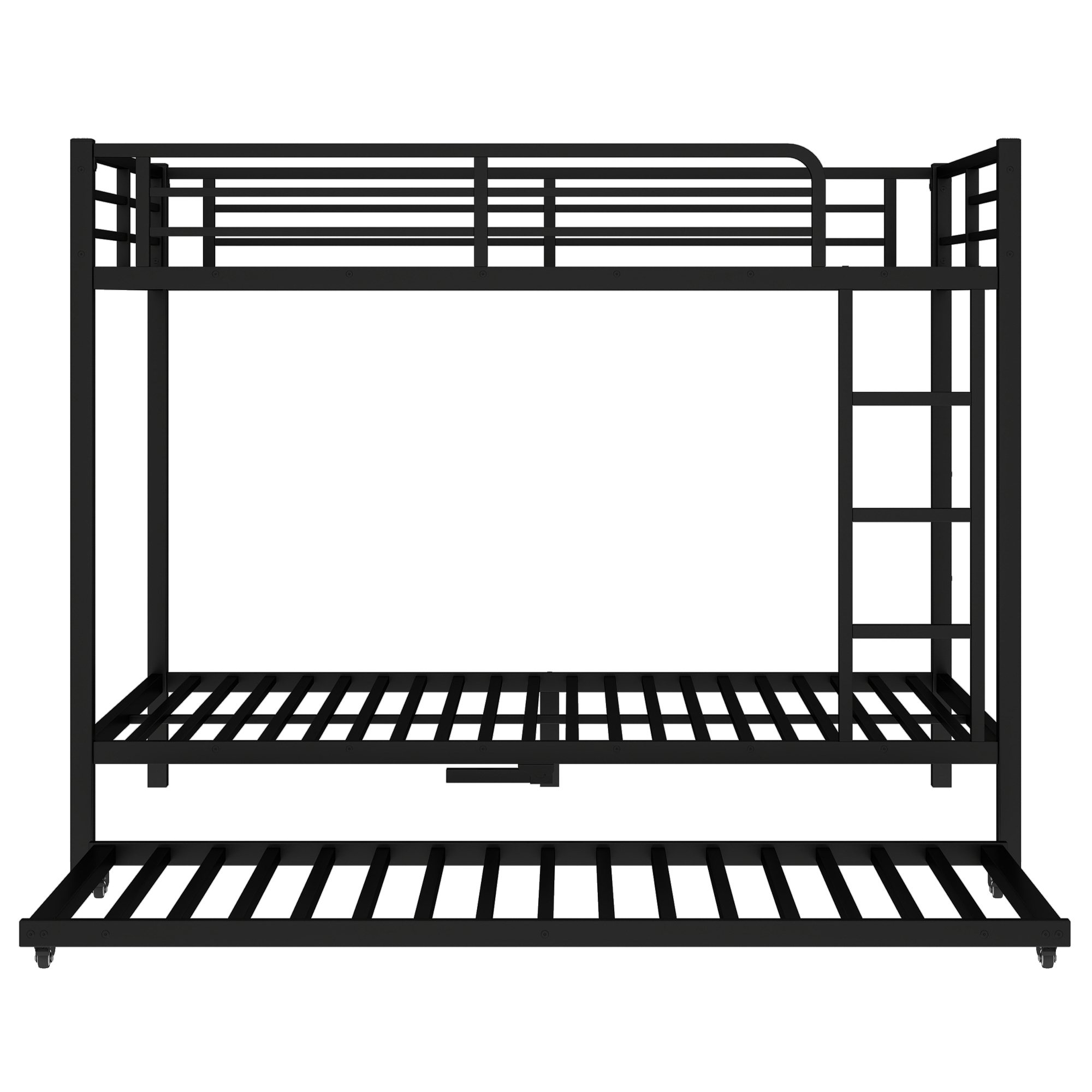 Full over Full Metal Bunk Bed with Twin Size Trundle, Black - Image 5
