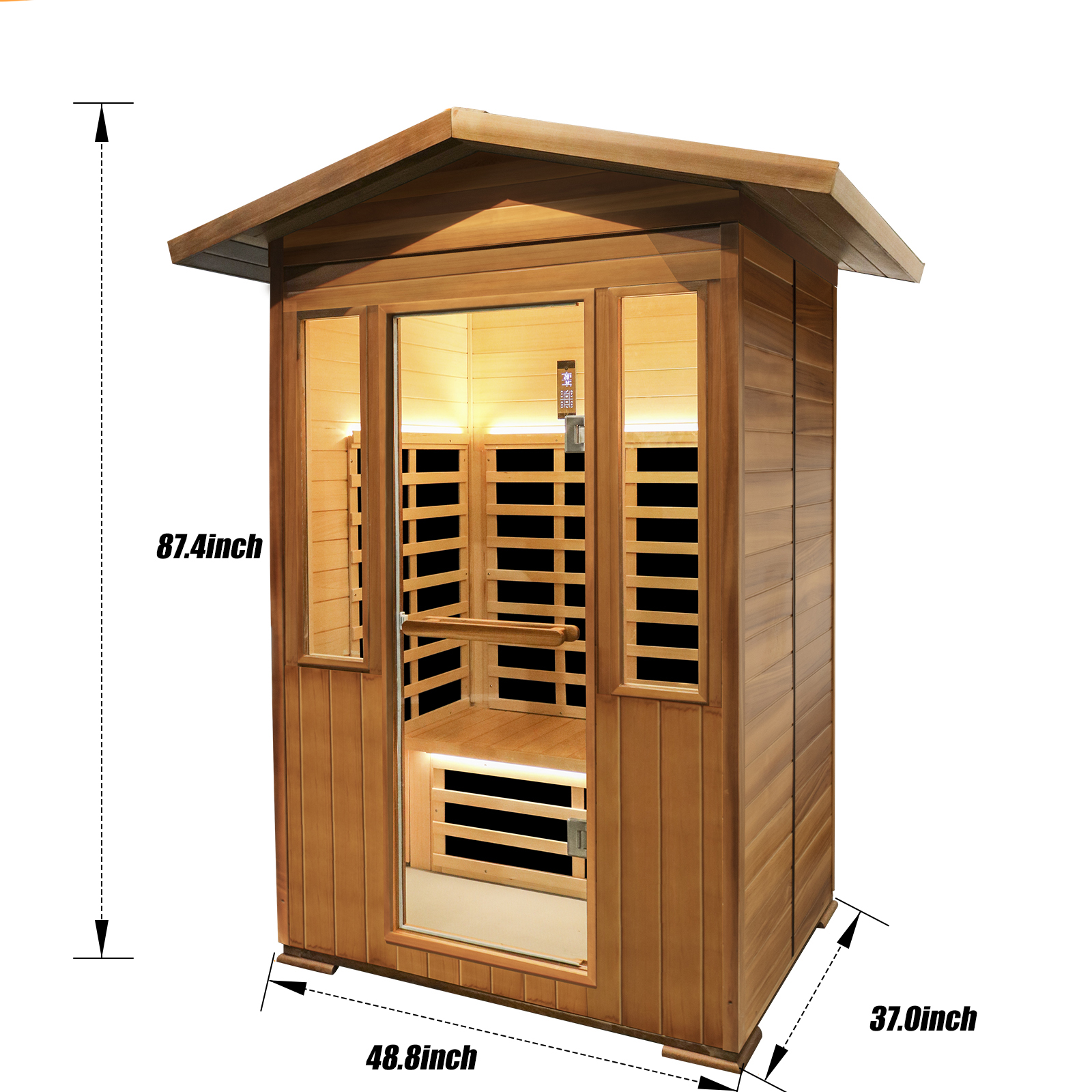 Outdoor Double Red Cedar Far Infrared Sauna Room - Image 4