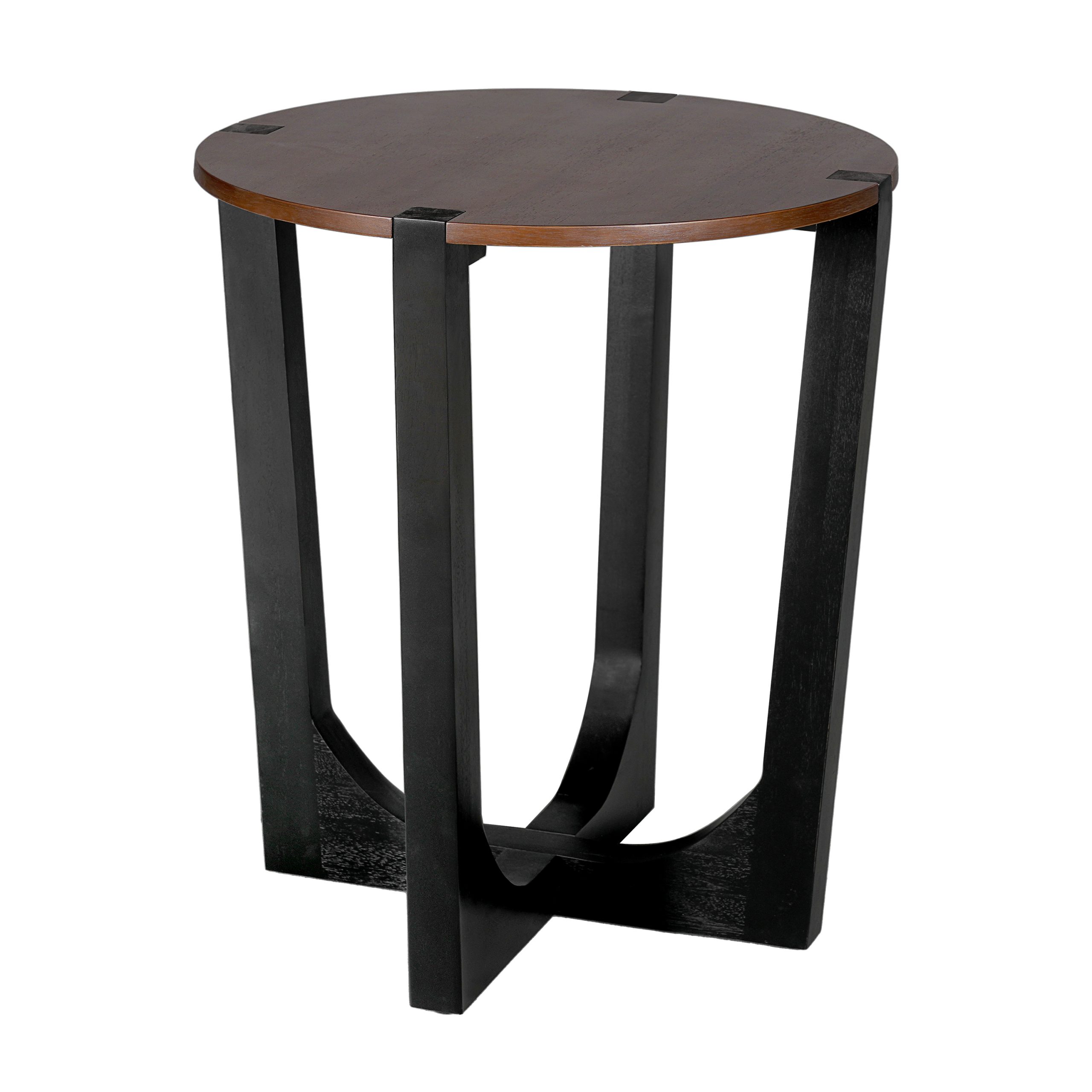 ACACIA SOLID WOOD SIDE TABLE,BROWN & BLACK COLOR - Image 4