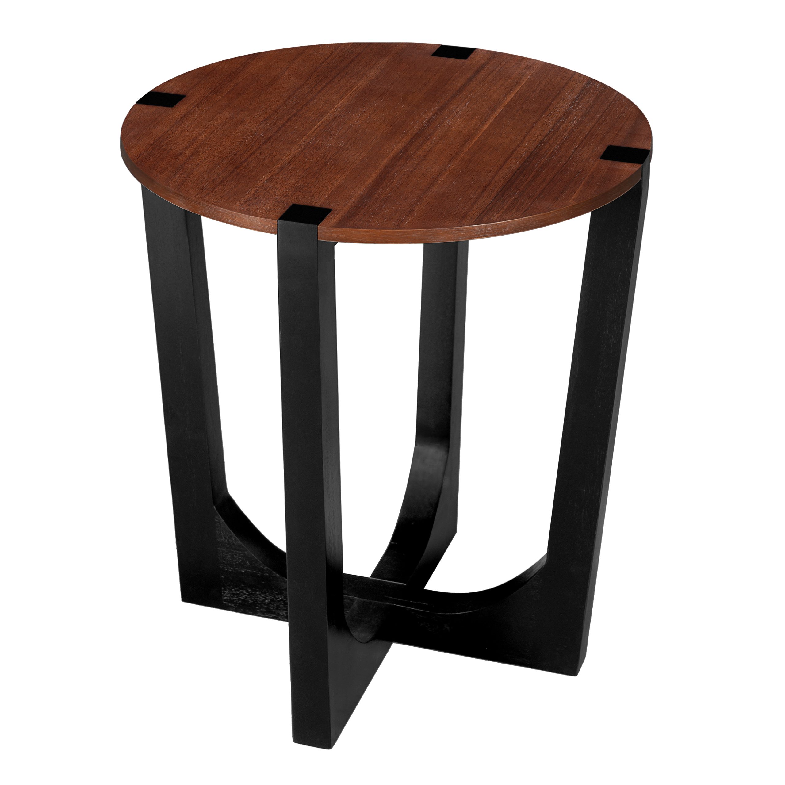 ACACIA SOLID WOOD SIDE TABLE,BROWN & BLACK COLOR - Image 5