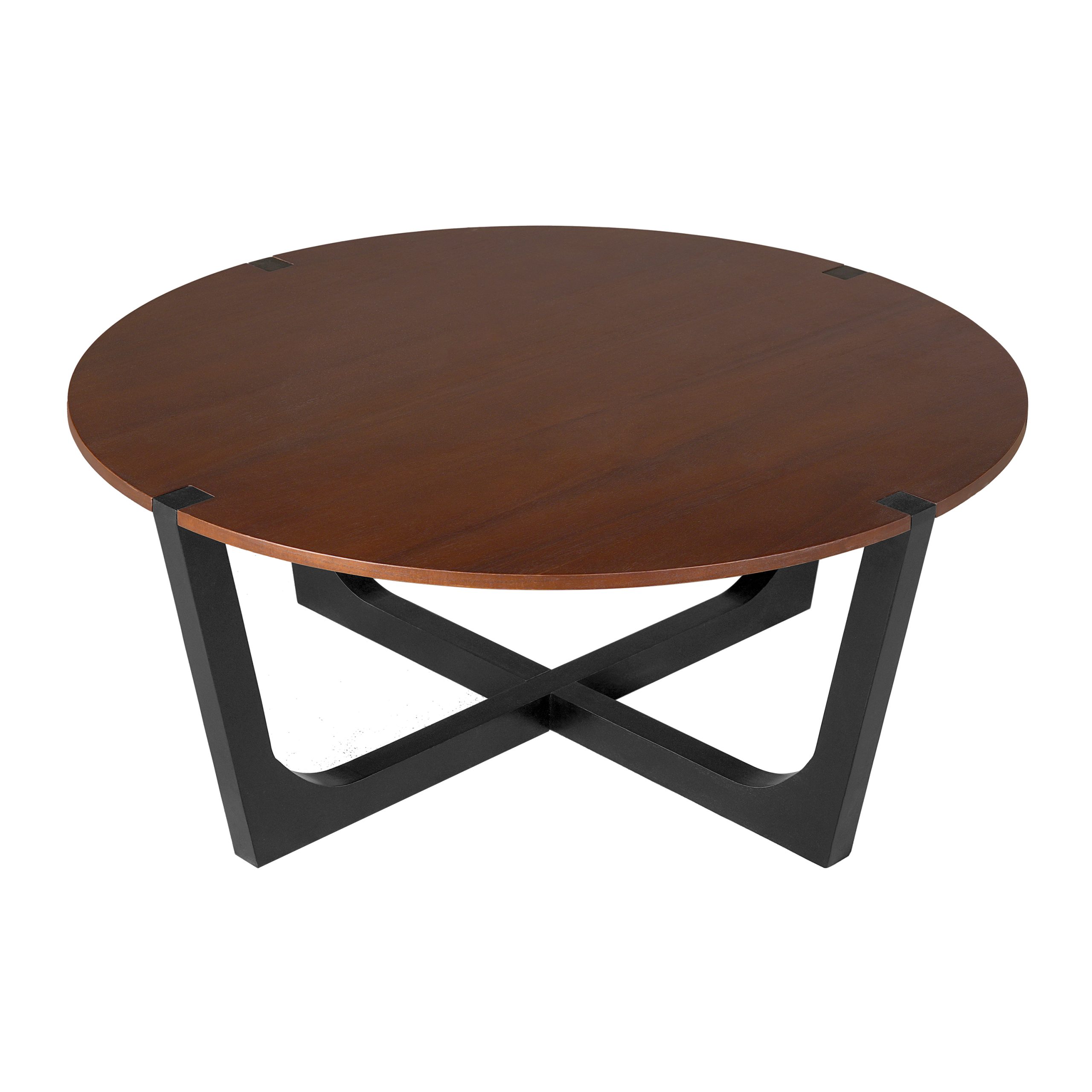 ACACIA SOLID WOOD COFFEE TABLE,BROWN & BLACK COLOR - Image 5