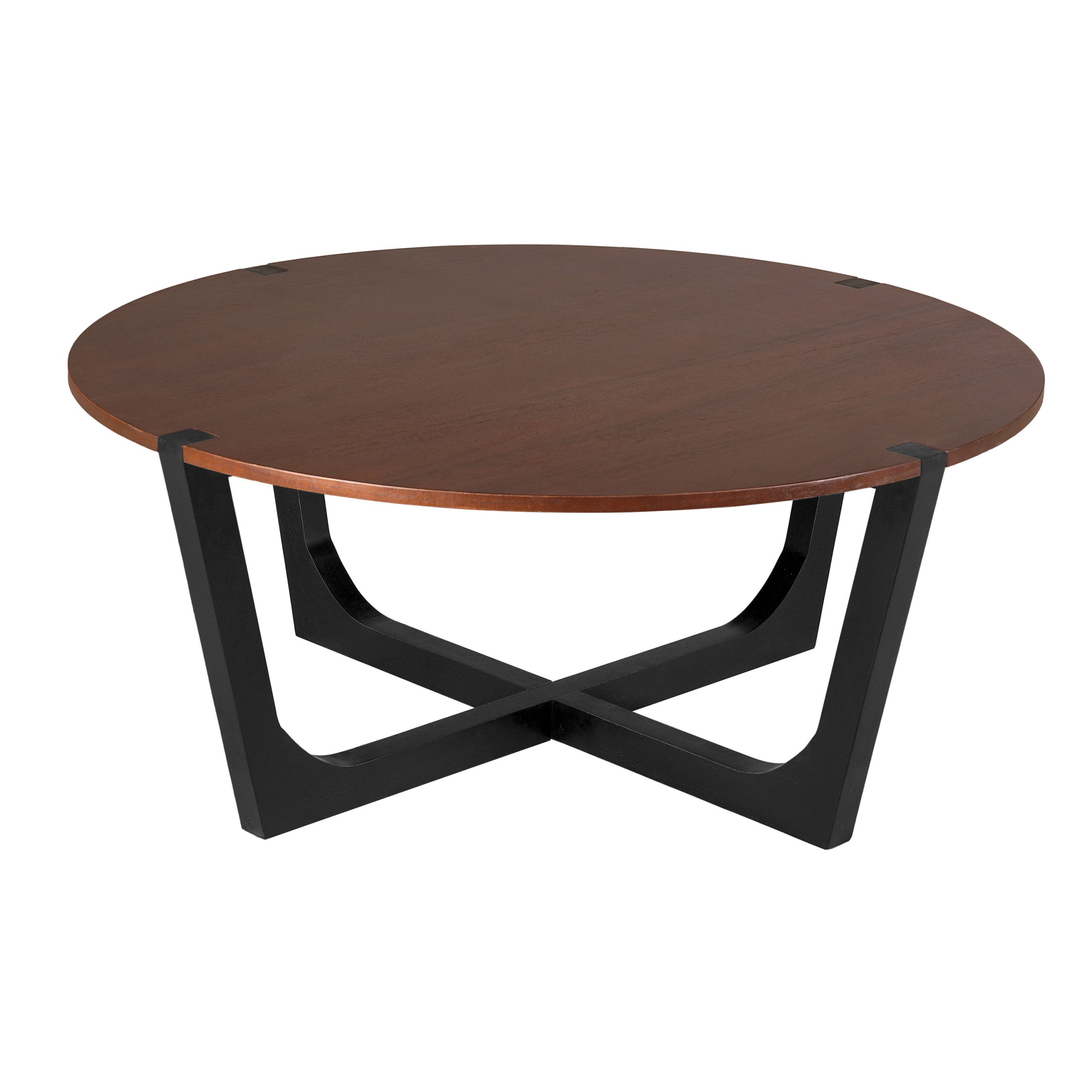 ACACIA SOLID WOOD COFFEE TABLE,BROWN & BLACK COLOR - Image 6