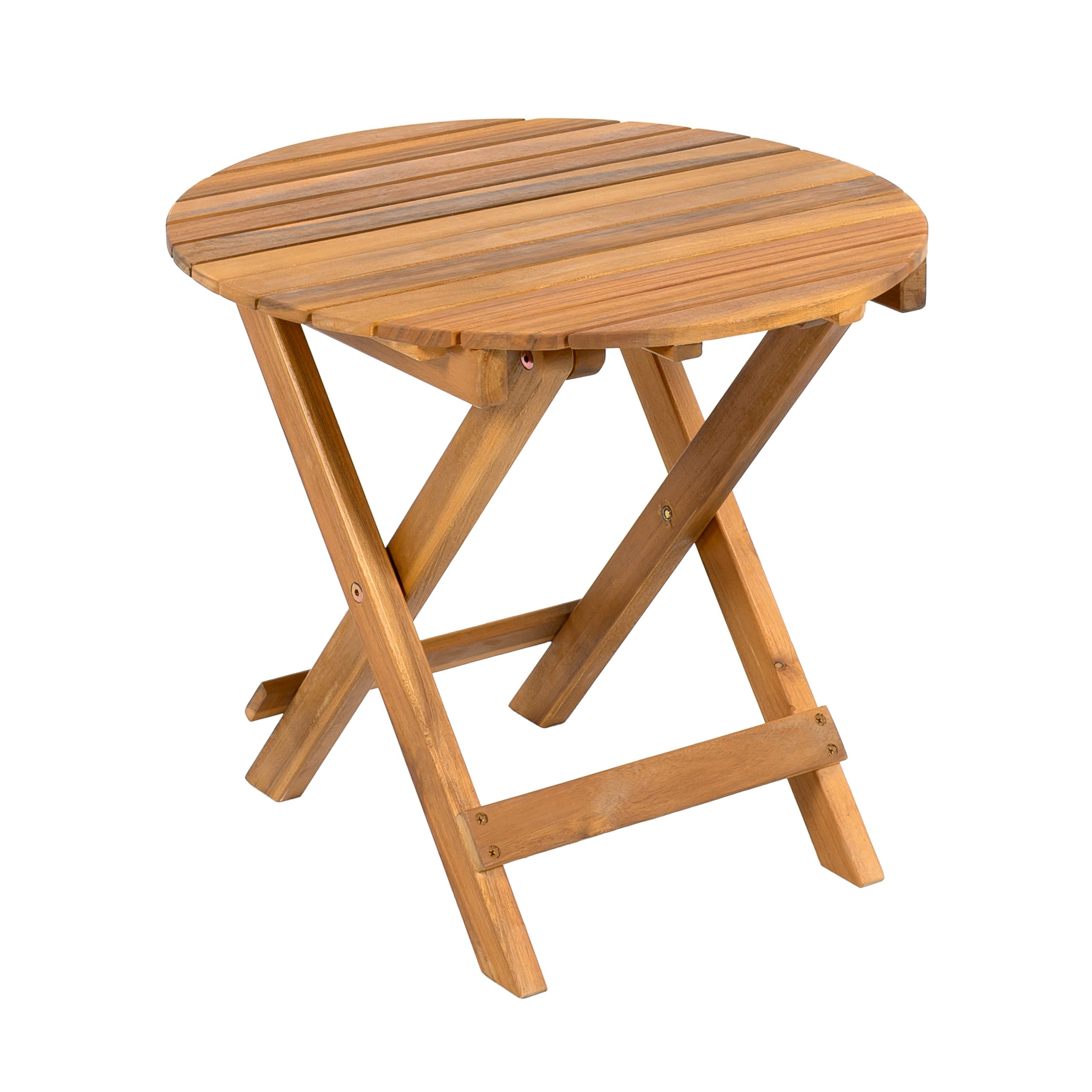 NO INSTALLATION REQUIRED, FOLDABLE AND ADJUSTABLE OUTDOOR ACACIA WOOD SIDE TABLE (TEAK FINISH) - Image 4