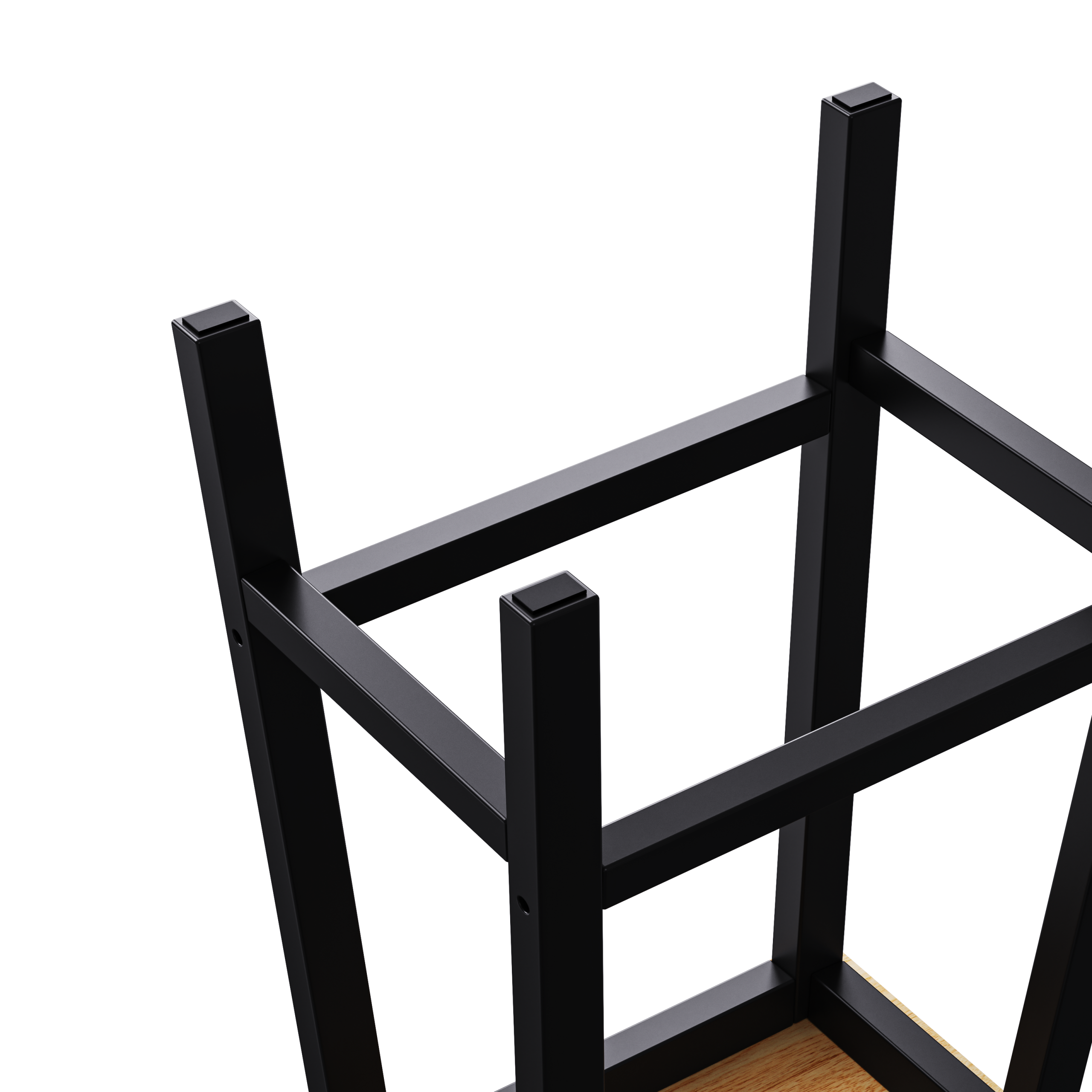 K&K Solid Wood Bar Stools (Not Cheap Iron), 25.6" Tall Set of 2 Bar Chairs, Kitchen Counter Stools with Footrests, Farmhouse Stools for Dining Room, Kitchen, Counter, Black - Image 5